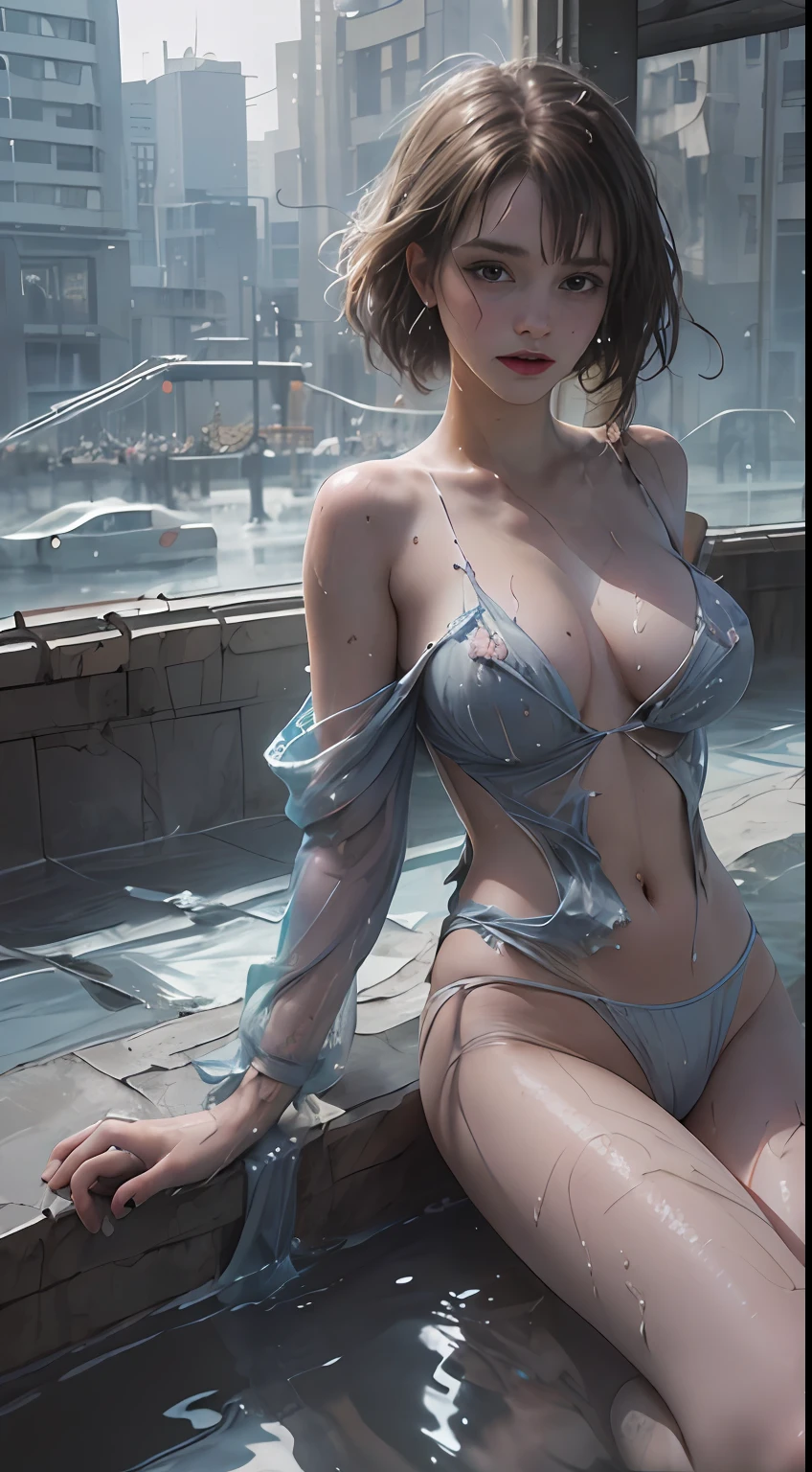 (Best Quality), ((Masterpiece), (Details: 1.4), 3D, Beautiful Cyberpunk Woman, HDR (High Dynamic Range), Ray Tracing, NVIDIA RTX, Super Resolution, Unreal 5, Subsurface Scattering, PBR Texture, Post Processing, Anisotropic Filtering, Depth of Field, Maximum Acutance and Sharpness, Multi-layer Textures, Albedo and Highlight Maps, Surface Shading, Accurate Simulation of Light-Material Interaction, Perfect Proportions, Octane Rendering, Bicolor Light, Large Aperture, Low ISO, White Balance, Rule of Threes, 8K RAW, Emma Watson, (Char Emma Watson: 0.2), (Torn Clothes: 1.9), (Clear Wet Clothes: 1.9), (See-through Section: 1.9), Glamorous Open Leg Temptation, Drooling, Bare Shoulders, Real Rain, Wet Hair,.. Wet transparent broken pajamas, wet broken panties, dark lips, breasts coming out, sweaty skin, blushing, (cum in tits), (cum in face: 1.8), (cum in tits: 1.8), (cum in tits: 1.8) (on stage), (he's wet), naked, sunken, lying on his stomach, legs open, M-shaped legs, revealing private parts, seductive, sexy, lewd, fighting stance,