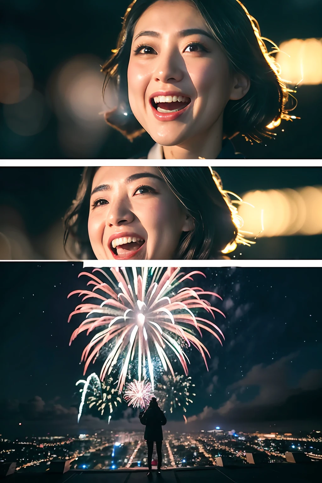 Lots of fireworks in the night sky