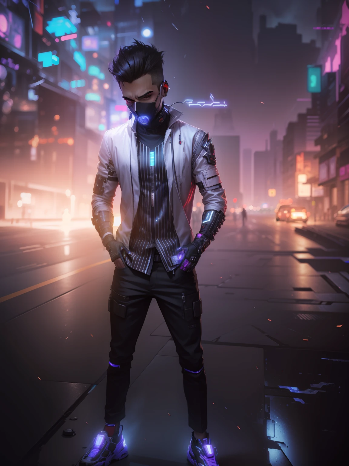 Change background cyberpunk handsome boy.reslistic.face,8k,ultra