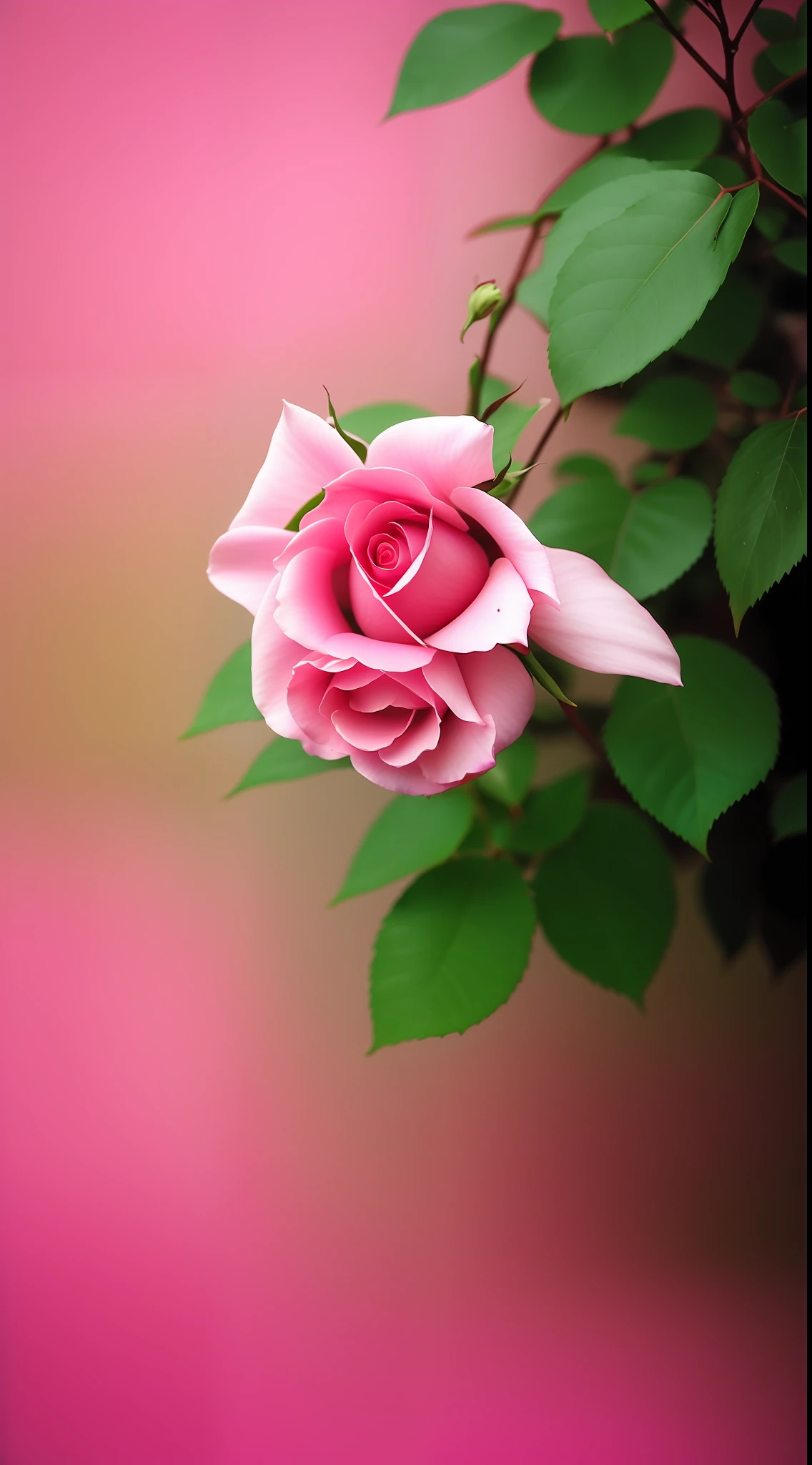 There is a pink rose growing in the bushes, shot with a canon 35mm lens, photo of a rose, taken with a pentax k1000, taken with a pentax1000, Two 5 mm ports, taken with kodak portra, rose twining, Pink rose, 35mm shot