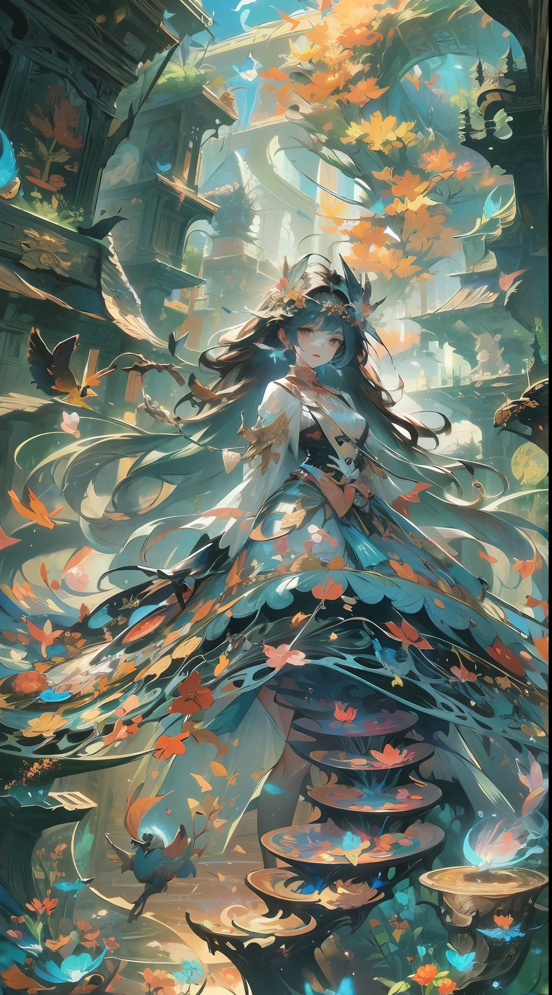 (masterpiece, top quality, best quality, official art, beautiful and aesthetic:1.2), (1girl), extreme detailed,(fractal art:1.3),colorful,highest detailed
