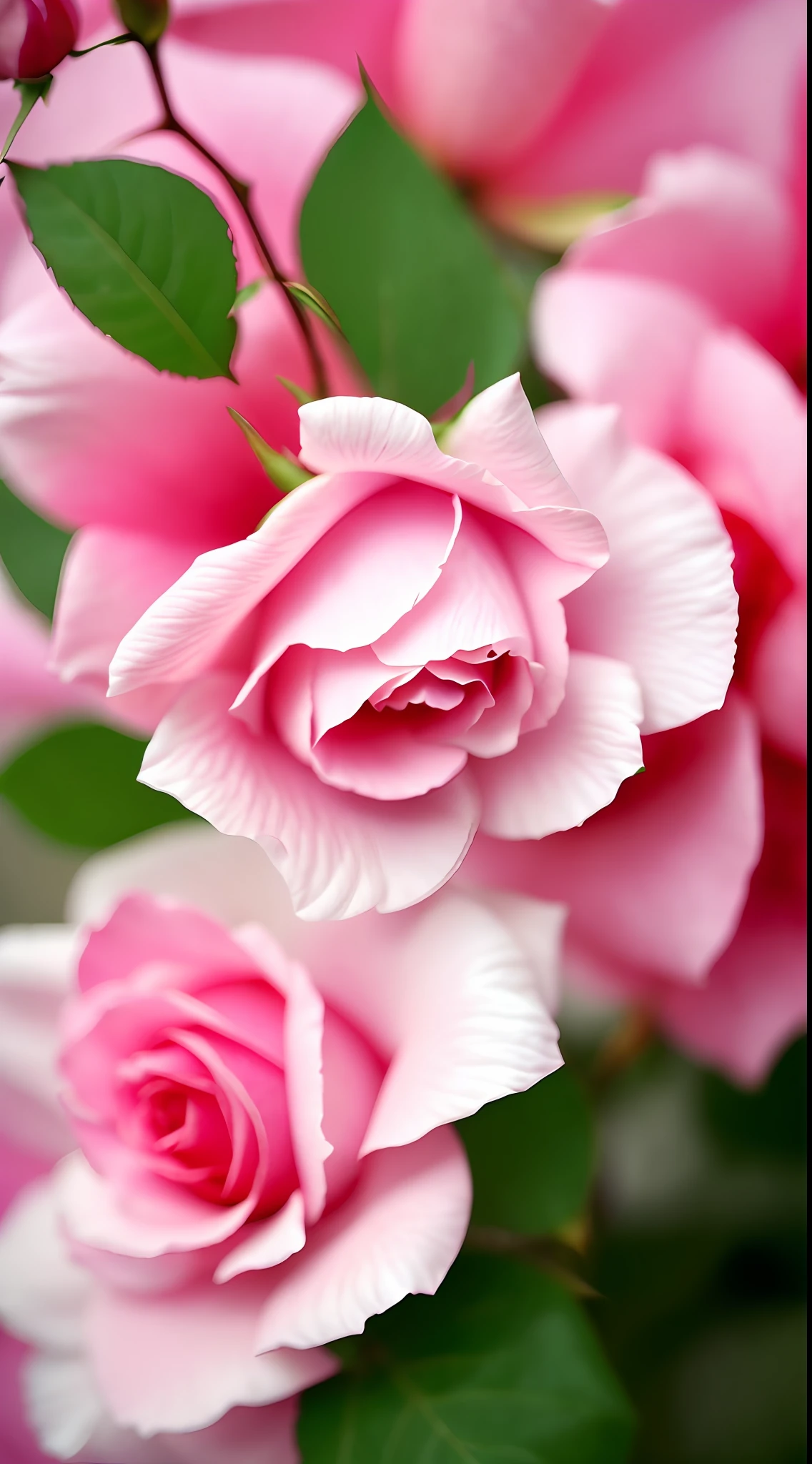 A pink rose grows on the tree, shot with a canon 35mm lens, photo of a rose, taken with a pentax k1000, taken with a pentax1000, rose twining, Pink rose, melanchonic rose soft light, shot in canon 50mm f/1.2