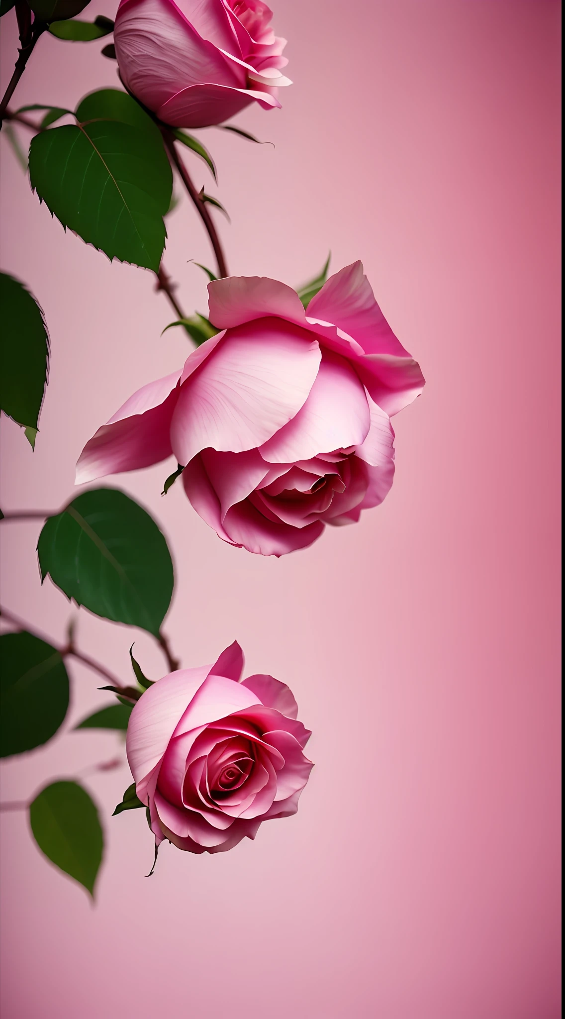 A pink rose grows on the tree, shot with a canon 35mm lens, photo of a rose, taken with a pentax k1000, taken with a pentax1000, rose twining, Pink rose, melanchonic rose soft light, shot in canon 50mm f/1.2