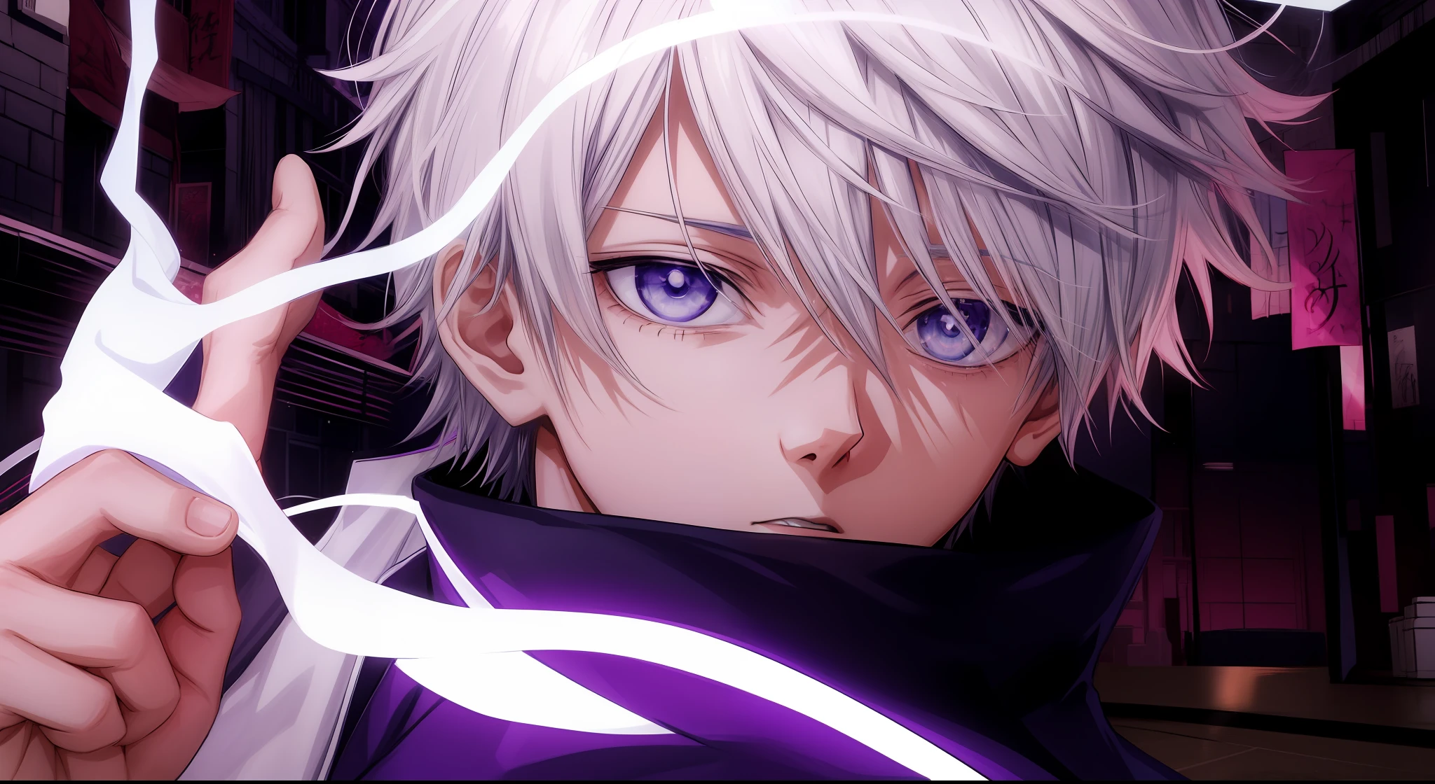 personagem de anime com cabelos brancos e olhos azuis segurando um raio, Killua Zoldyck Retrato, Killua Zoldyck, Melhor Anime 4K Konachan Wallpaper, Killua Zoldyck cabelo preto, badass anime 8 k, hiper ultra detalhado, Gatilho Estilo de Arte de Anime, estilo anime 4K, Ken Kaneki