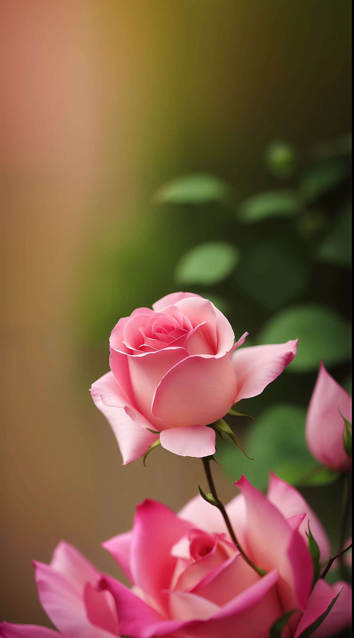 There is a pink rose in bloom in the garden, shot with a canon 35mm lens, photo of a rose, melanchonic rose soft light, taken with a pentax k1000, taken with a pentax1000, analogue photo low quality, Pink rose, photographed on colour film, rose twining, Two 5 mm ports