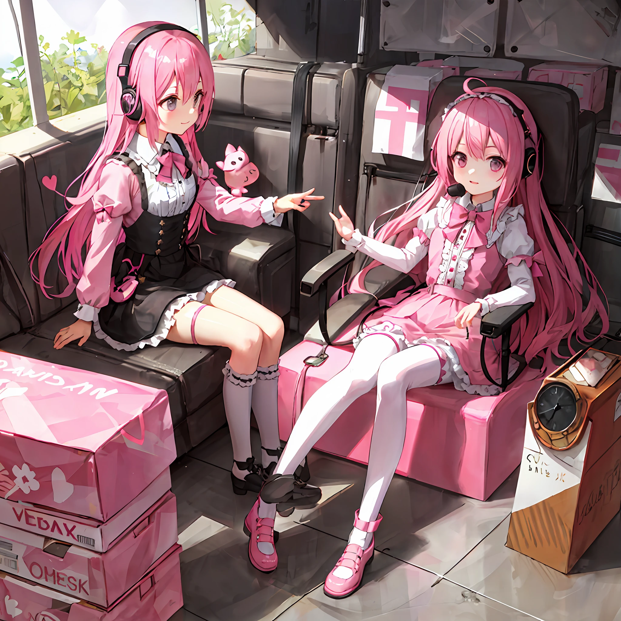 pink ta,Snake tail,Queen Van,Headsets