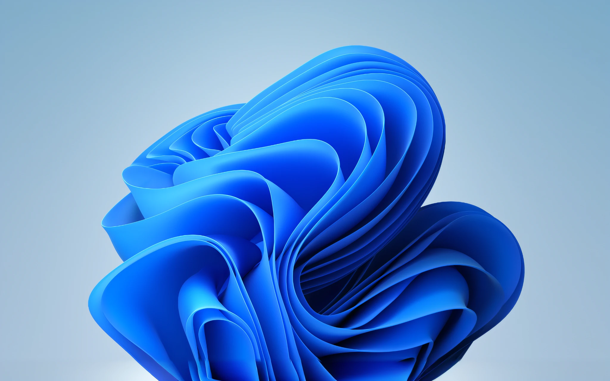 There is a blue paper sculpture that looks like a wave, abstract cloth simulation, abstract 3d rendering, stylized layered shapes, stylized dynamic folds, 3d abstract render overlayed, flowing forms, epic 3 d abstract model, blue realistic 3 d render, twisted shapes, flowing material, abstract 3 d artwork, 3 d material