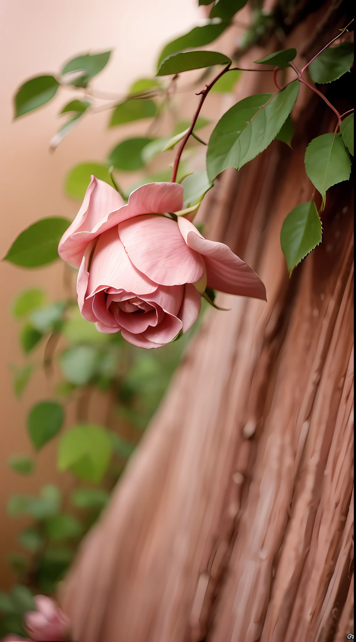 A pink rose grows on the tree, shot with a canon 35mm lens, photo of a rose, taken with a pentax k1000, taken with a pentax1000, rose twining, rose-brambles, Pink rose, rosa bonheurn, taken with kodak portra, photographed on colour film