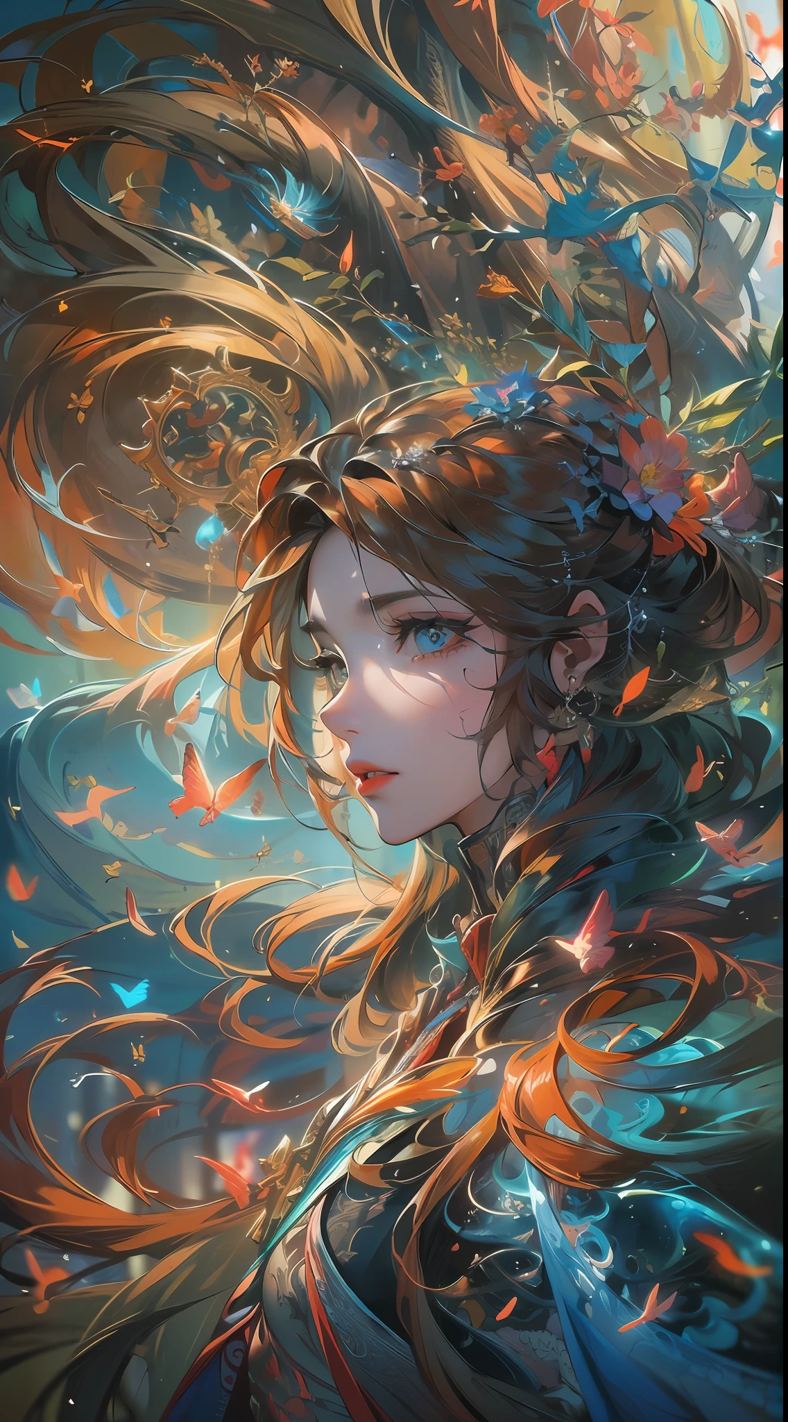 (masterpiece, top quality, best quality, official art, beautiful and aesthetic:1.2), (1girl), extreme detailed,(fractal art:1.3),colorful,highest detailed
