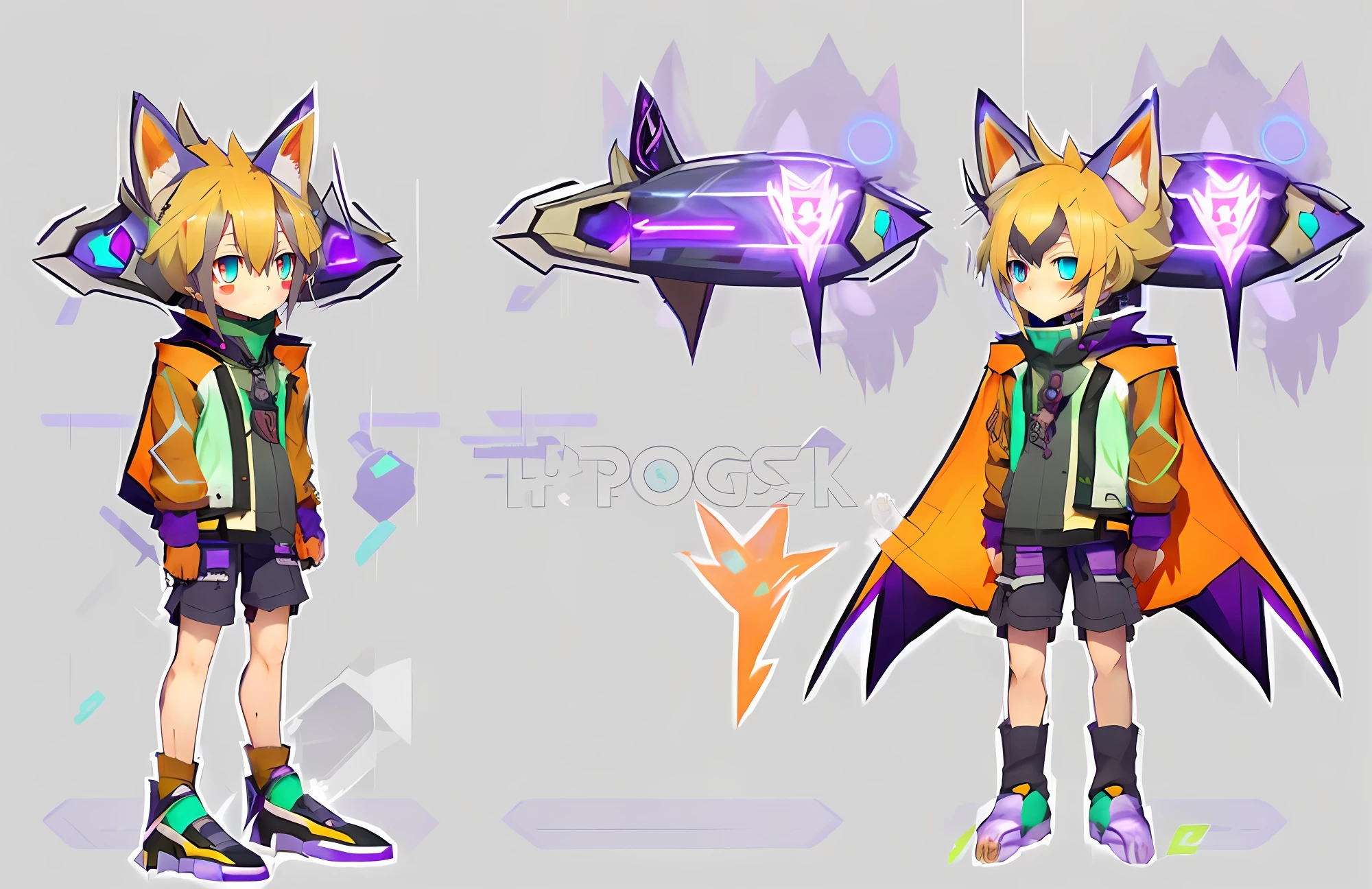 a close up of a person wearing a costume with a cat head, hyper concept art, trigger anime artstyle, !dream concept art, live2d virtual youtuber model, ( ( character concept art ) ), symmetry!! concept art, tome + concept art, ufotable art style, high quality anime artstyle, anime set style, anime stylized, official concept art
