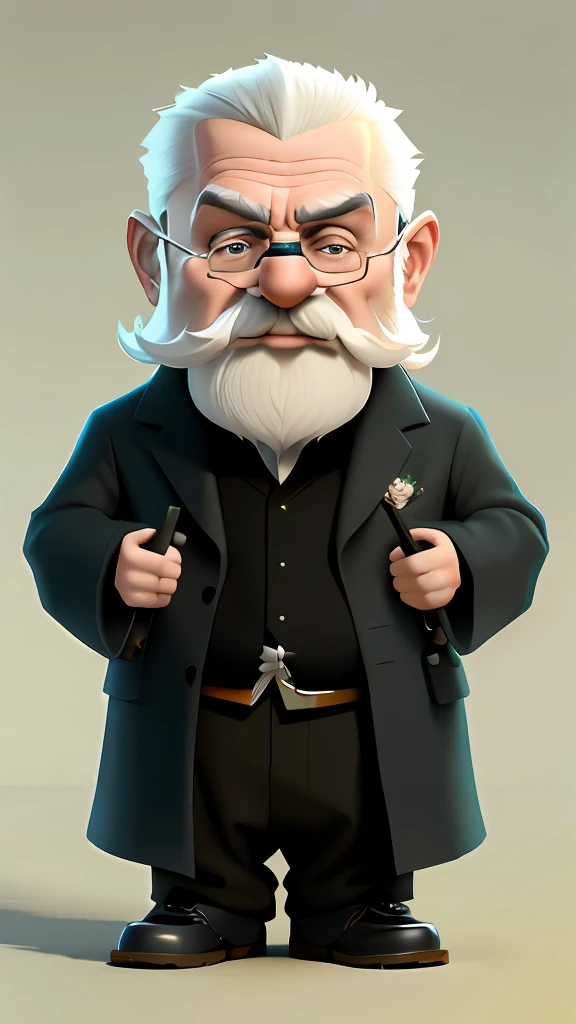 A cartoon character of a man with a white beard and mustache, Herren. nimbus character design, high detail iconic character, toon render keyshot, 1 Dwarf scientist of the 9th century, 3d render senior artist, anato finnstark. by Pixar, for hire 3d artist, 3 d character render, lovely digital painting, author:por Artur Tarnowski
