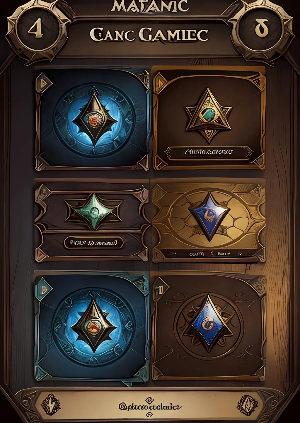 a highly detailed, Trading card game card, magic the gathering TCG, D&D, Dungeons & Dragons, Card Design, Card Layout, ornaments card, TCG ornaments, epic card layout, mitology, RPG.