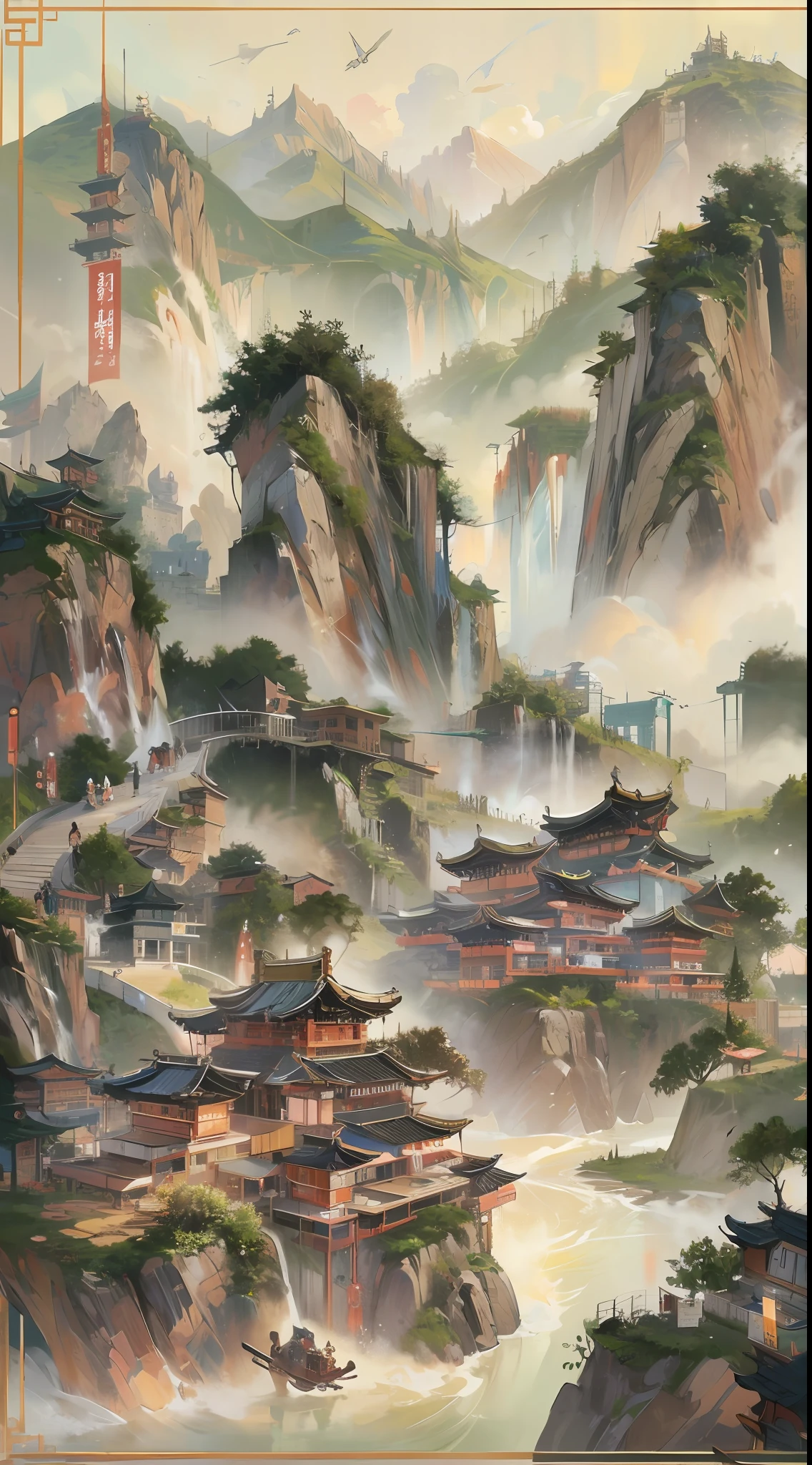 The best quality, masterpiece, koryos, ink bisim, vu changshuo, bonian, real banqiao, badasan people,
mountain horizon, river, forest, village,