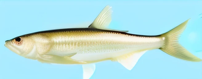 there is a fish that is swimming in the water, cel shad, mullet, purple mullet, sharp foccus ilustration, h. hydrochaeri, Garurus glands, longspear, new species, albino, Fish, courtesy of mbari, biological photo, salmon, zoomed, ferocious appearance, sharp foccus, an illustration of