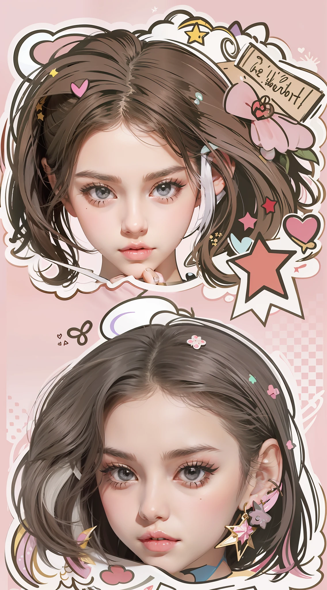 Selena Gomez kawai cute vector Many stickers