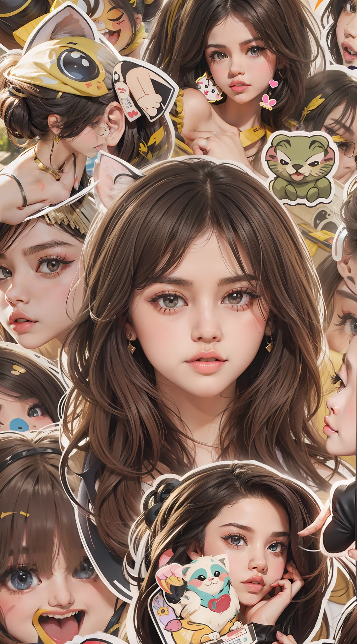 Selena Gomez kawai cute vector Many stickers