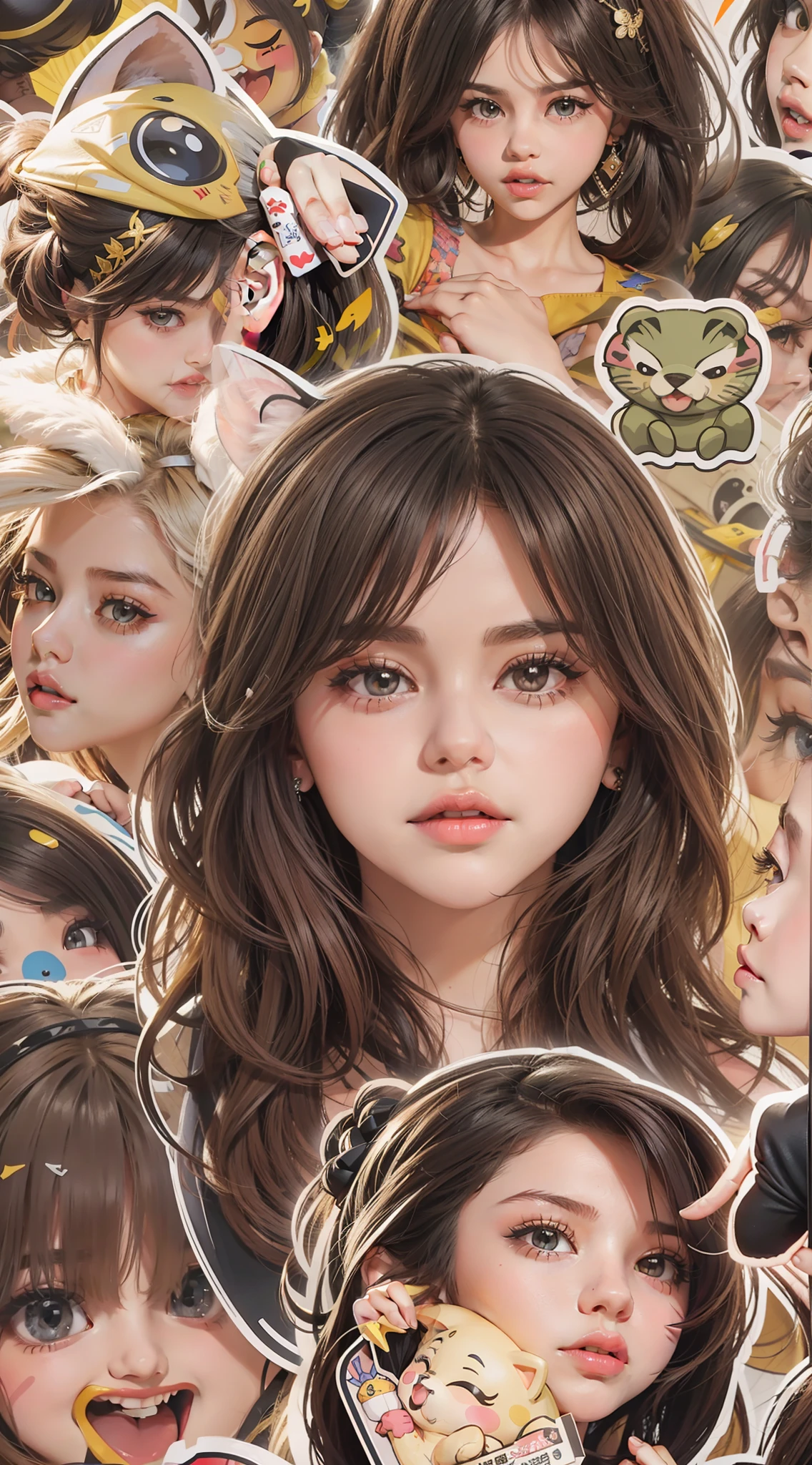 Selena Gomez  kawai cute vector Many stickers