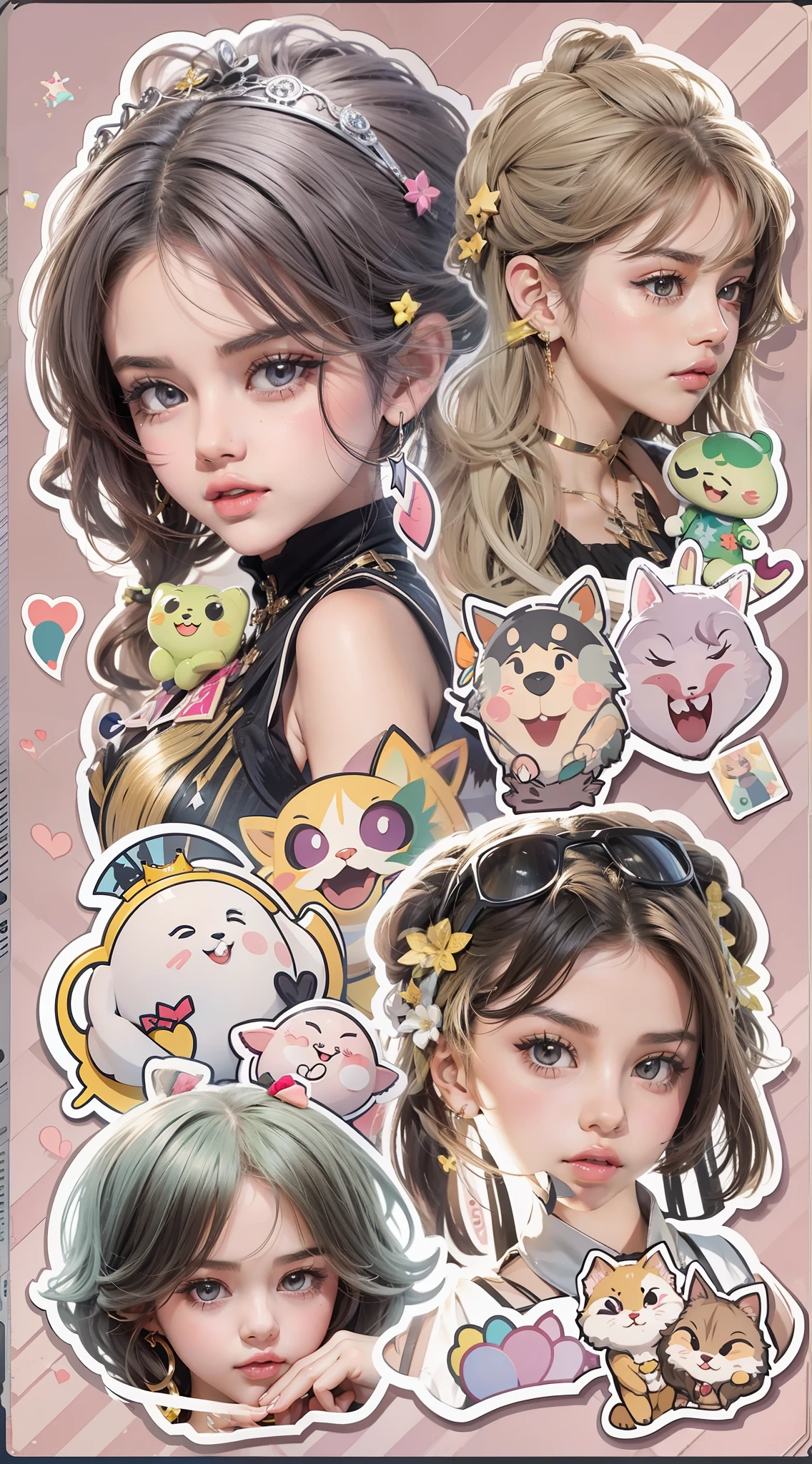 Selena Gomez kawai cute vector Many stickers