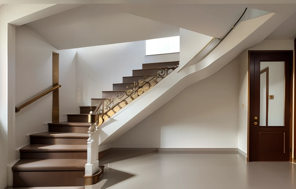 Gold aluminum stair handrail