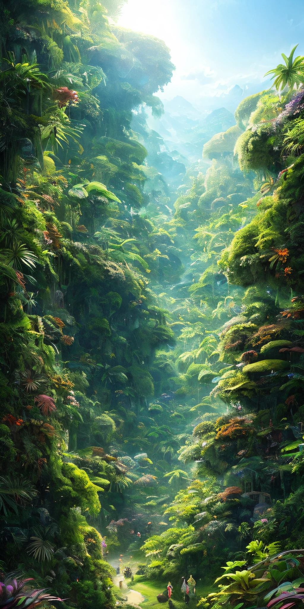 Big Scene,Faraway view,People and animals cannot be present,photo of landscape,Digital illustration, Detailed and intricate, The dense jungle is full of exotic plants and animals, Sunlight shines through the canopy,Produces a mottled effect. In the style of Yoshitaka Amano and Hayao Miyazaki, Masterpiece, Proportional, Detailed, trending on artstationh, Beautiful lighting, Realistic, Intricate, Award-Awarded, 4K, highest quality
Award-winning, Yoshitaka Amano's style 4K digital painting. Detailed and intricate depiction of a zombie apocalypse, cleverly capturing the chaos and drama of the scene. Beautiful lighting and cinematic composition make this piece a true masterpiece, trending on artstationh,Amazing view,