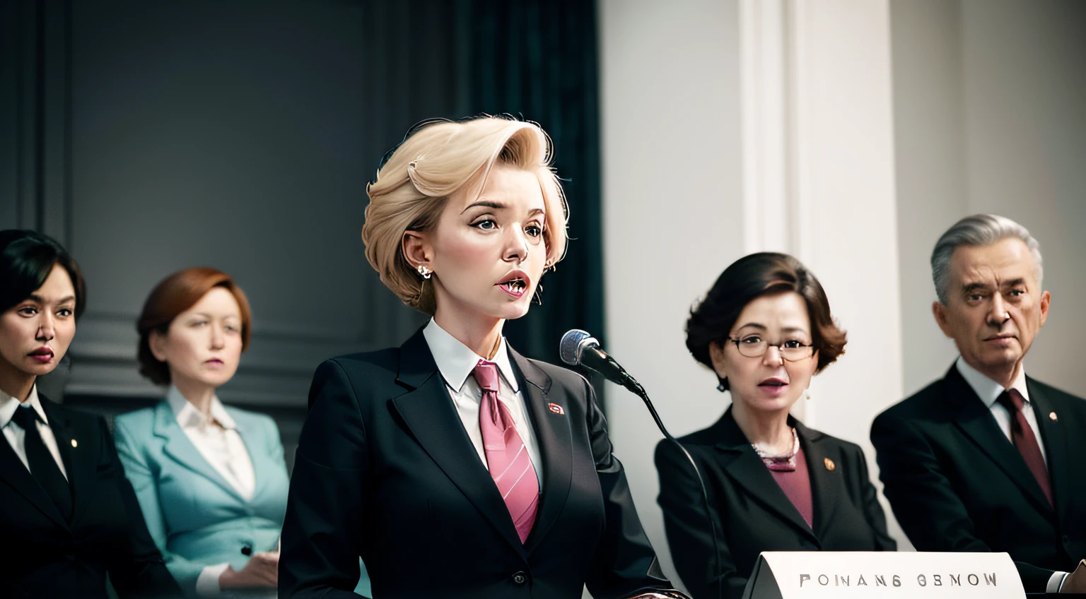Women presidents,Giving a speech