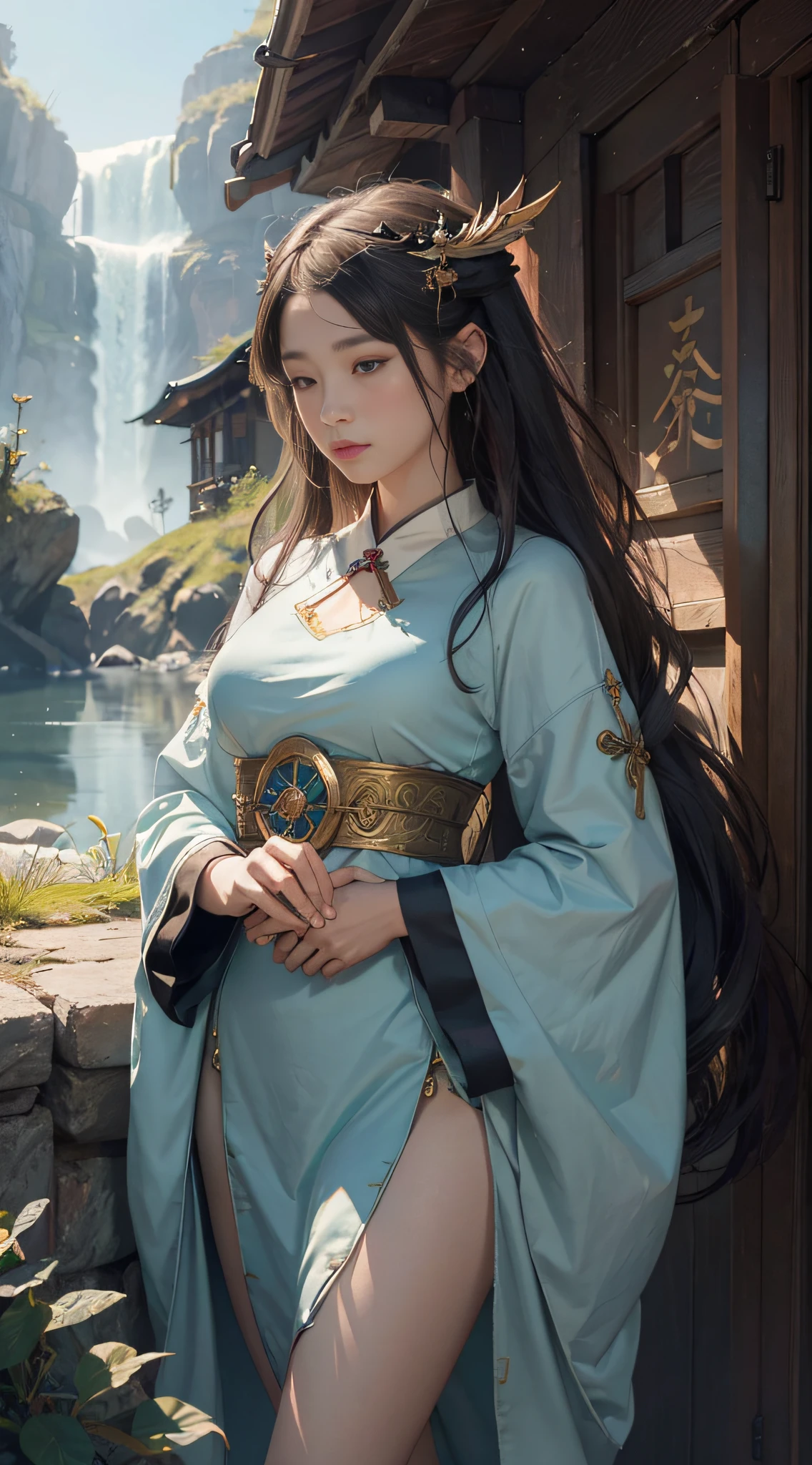 (1girl:1.3),solo,__body-parts__,
official art, unity 8k wallpaper, ultra detailed, beautiful and aesthetic, beautiful, masterpiece, best quality,Fantastical Atmosphere, Calming Palette, Tranquil Mood, Soft Shading,
Miko priestess, charm spell, talisman familiar, shrine maiden duties,