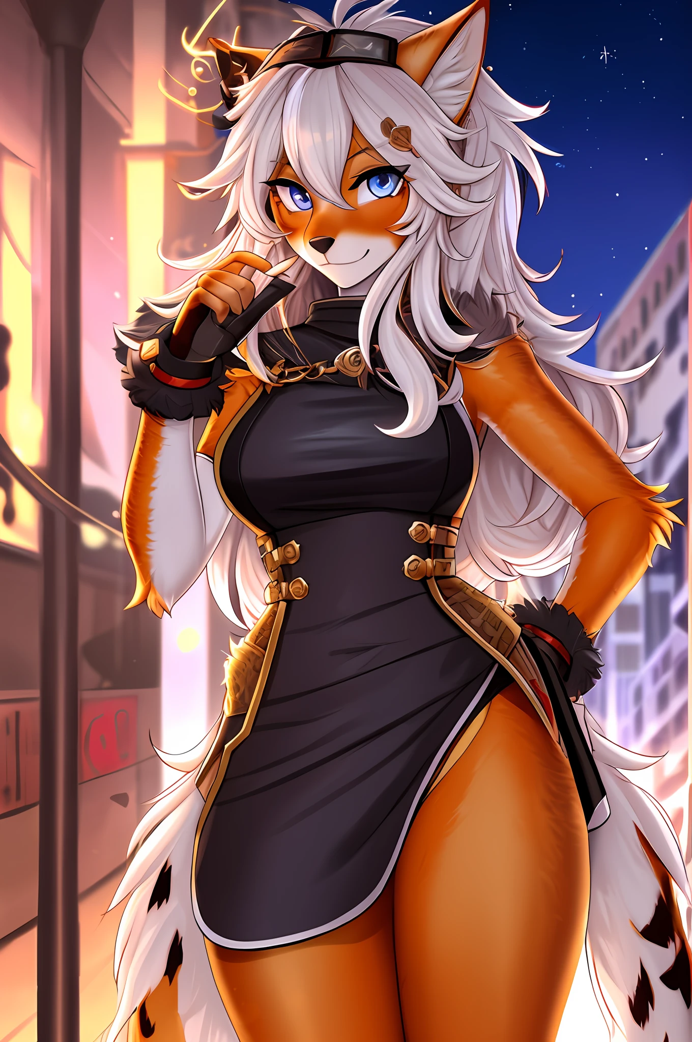 （tmasterpiece，best qualtiy），Altair， hairy pubic， hairy female， 1girll， Golden eyes， reptil， red fox， sketching， Detailed fur skin， Horse face skirt， Sharp focus， fluffly， urban backdrop， ， ， Two-tone fur， Your body soloes， Orange tail， Golden fur，  8K， （， ， hairy pubic：1.3）， hairy pubic， hairy female， 1girll， eBlue eyes， Animal_hor ears， eletric， with light glowing， Hair_polypubic hair_One_eye， Looking_at_peeping at the viewer， Golden fur，White hair