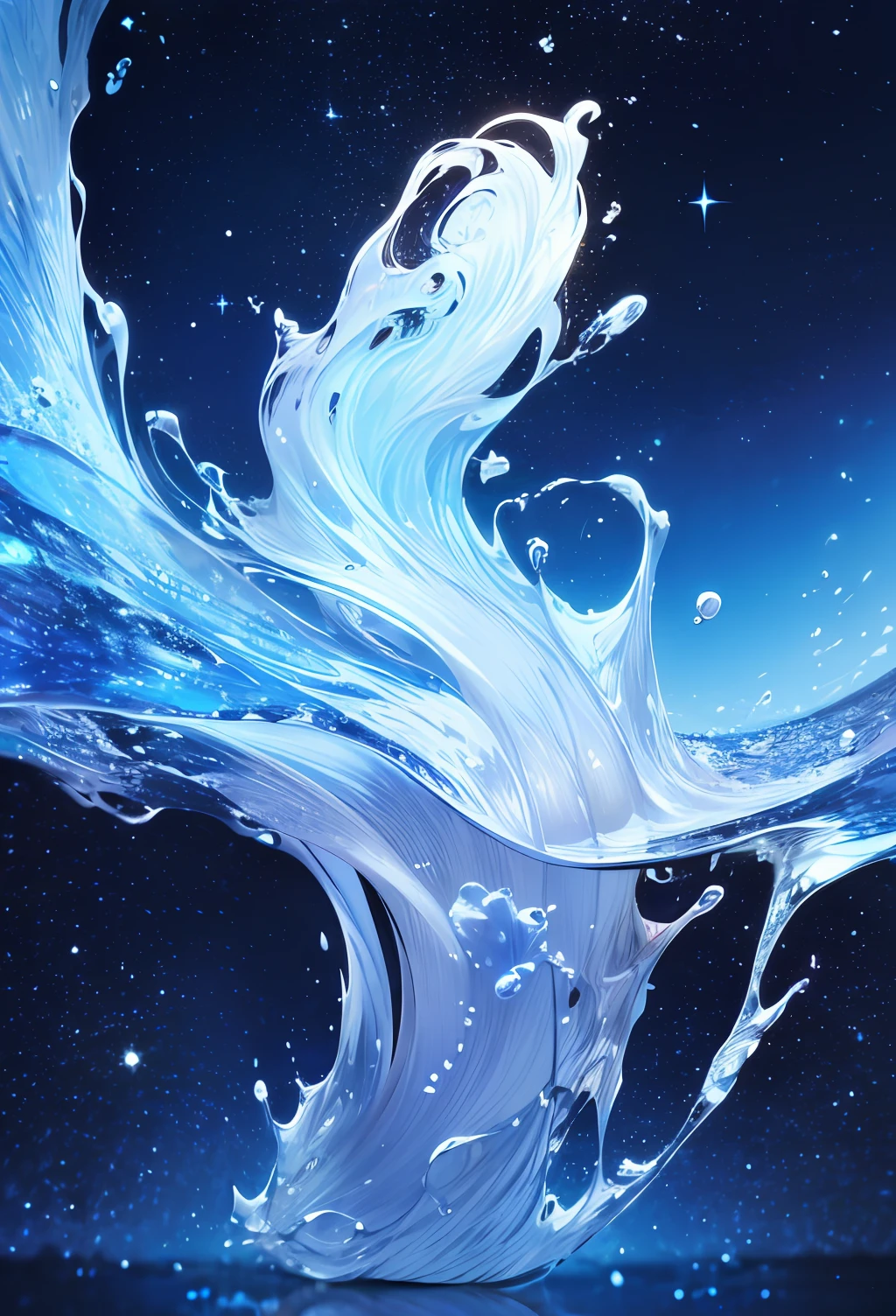 Ridiculous resolution, A high resolution, (masterpiece:1.4), ultra - detailed, stars, Translucent fluid flowing from the --v 6