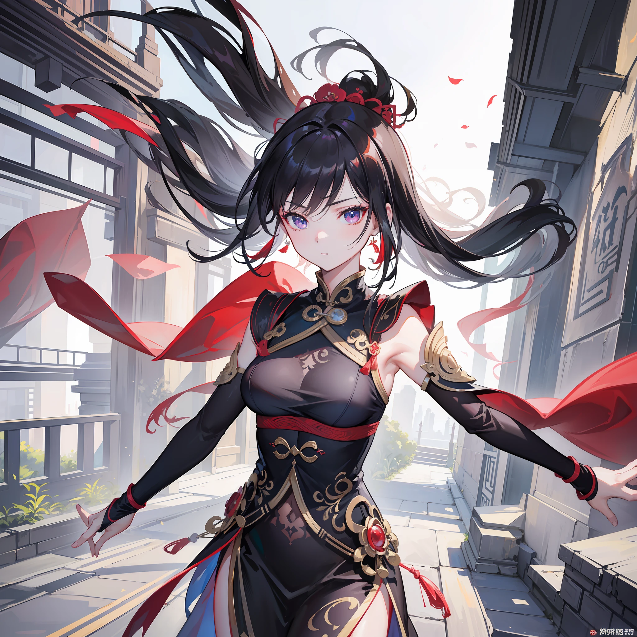 Best Quality, Masterpiece, Ultra High Resolution, (Realistic: 1.4), Xiuxian, Weapon, Detail Face,
1 Girl, Solo, Weapon, (Magic Array: 1.2), Xiuxian, Upper Body, Beautiful Girl, Full Body, East Asian Architecture, Sheath, Building,
