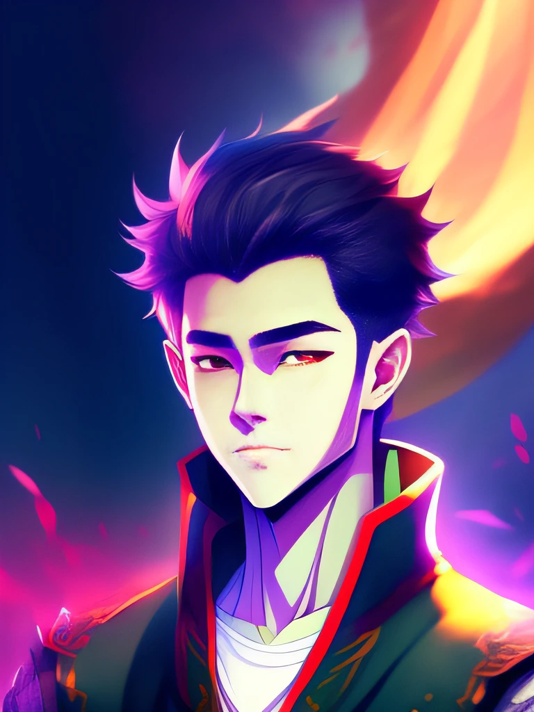 a close up of a person with a dragon on a background, Handsome guys in art, Handsome boy, anime artsyle, detailed anime character art, dragon-inspired cloth robes, Digital anime illustration, anime illustration