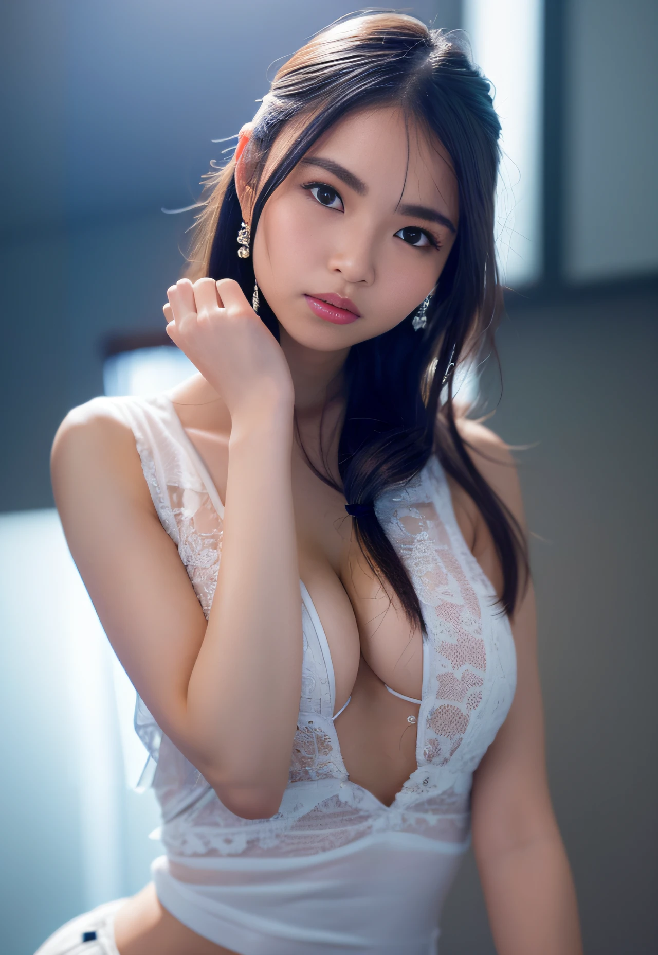 Smoothly continuous to existing left shoulder and arm, and with flexion anatomically natural, reproduce such a left arm with appropriate proportions for the upper body.
