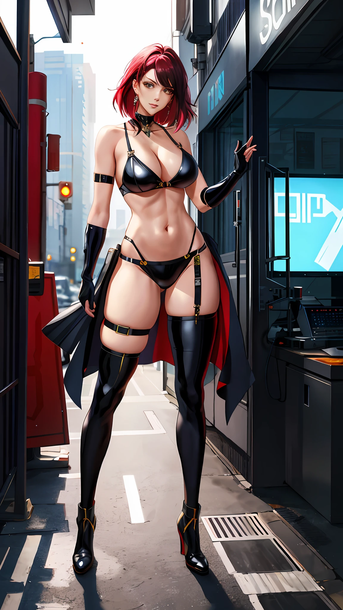 anime artwork，8K quality，There is a woman in a sexy revealing costume posing for a photo, cgsociety - w 1 0 2 4 - n 8 - i, cgsociety 9, divine render, cyberpunk femme fatale, g cgsociety, style of raymond swanland, CGCrart - N 5, CGsociety masterpiece, CGSesociety!, Full body CGsociety, lois van rossdraws