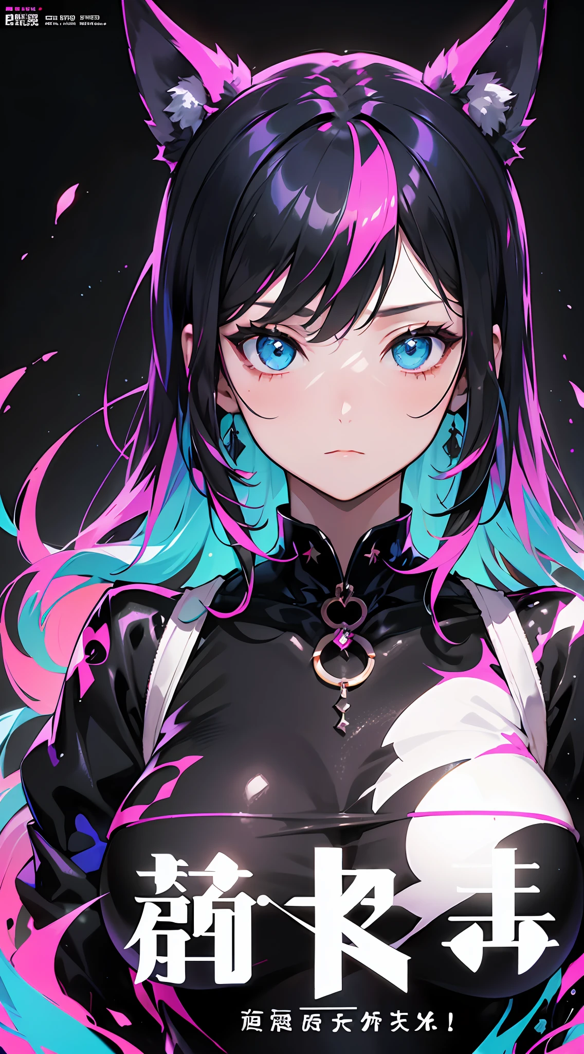 The animated poster features a young woman as the central character。She stands confidently in the center of the poster,Dress in fashion-forward clothing,with a determined expression on her face。The background is dark and gritty,There is a sense of danger and a strong feeling。The text is bold and eye-catching,With catchy slogans,Adds to the overall drama and excitement。The color palette is dominated by dark colors,Dotted with bright colors,Make the poster dynamic and visually striking,tachi-e (Magazines:1.3), (Cover-style:1.3), Fashionab, woman, vibrant, Outfit, posing on a, Front,rich colourful,dyna,Background with,element in,self-assured,Expressing the,halter,statement,Attachment,A majestic,coil,Runt,Touching pubic area,Scenes,text,Cover of a,boldness,attention-grabbing,titles,Fashionab,typeface,Catchy,titles,more big,Smart、moderno、Trendy、focus-on、Fashionab、