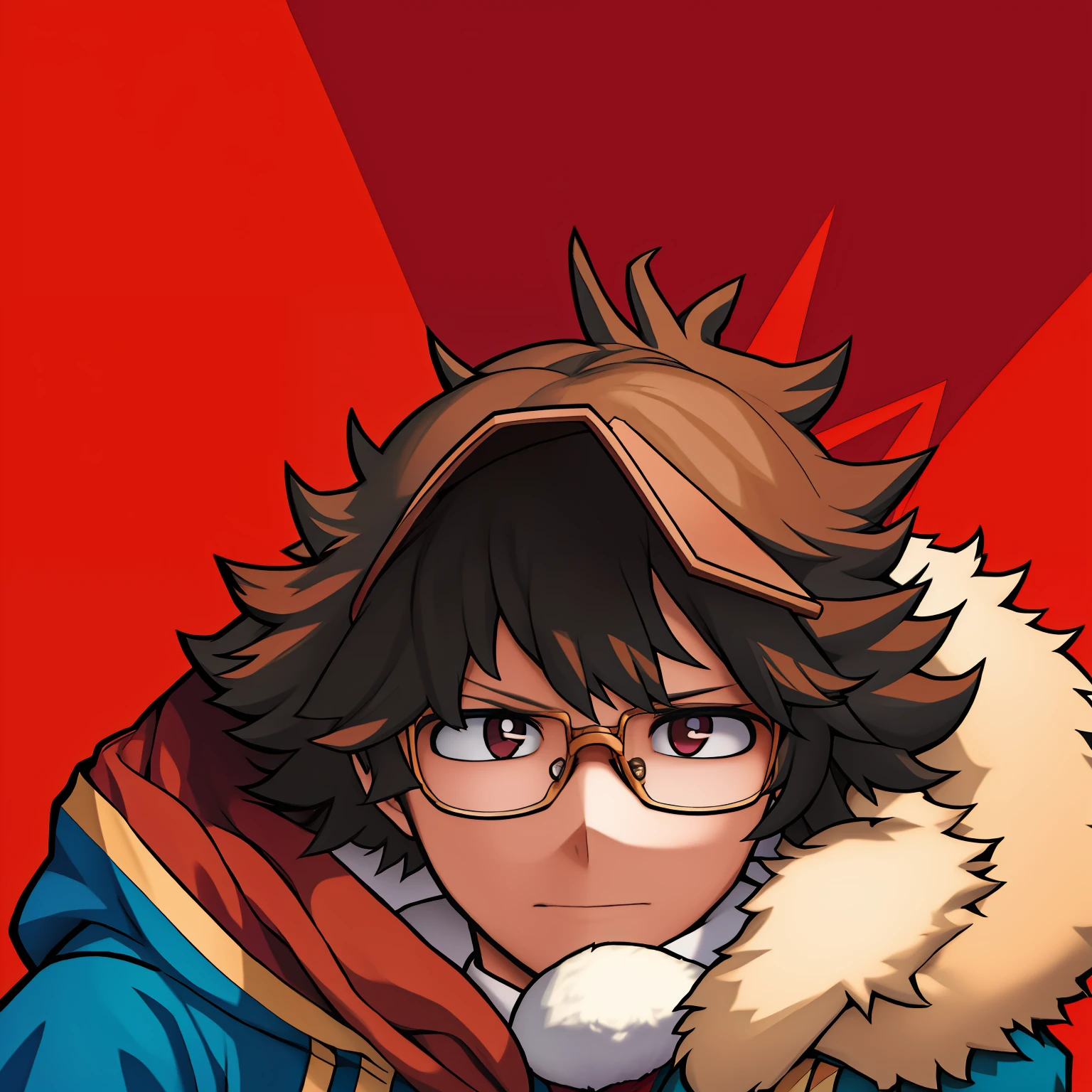 Male college student、eye glasses、A dark-haired、parka、Toy poodle、I like the game、man、male people、ember
