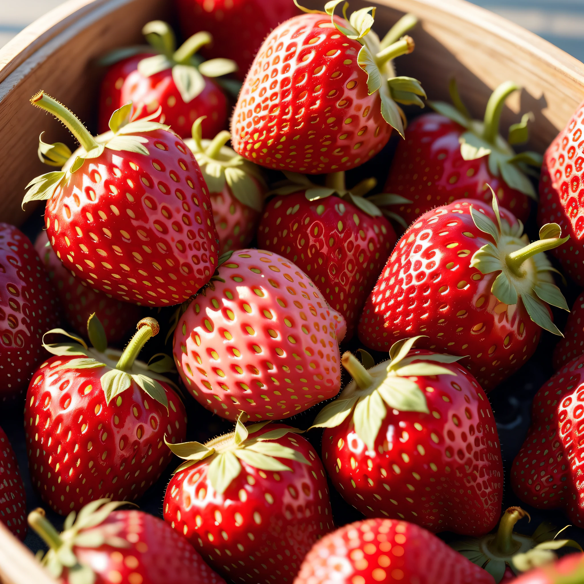 Close-up of strawberries，