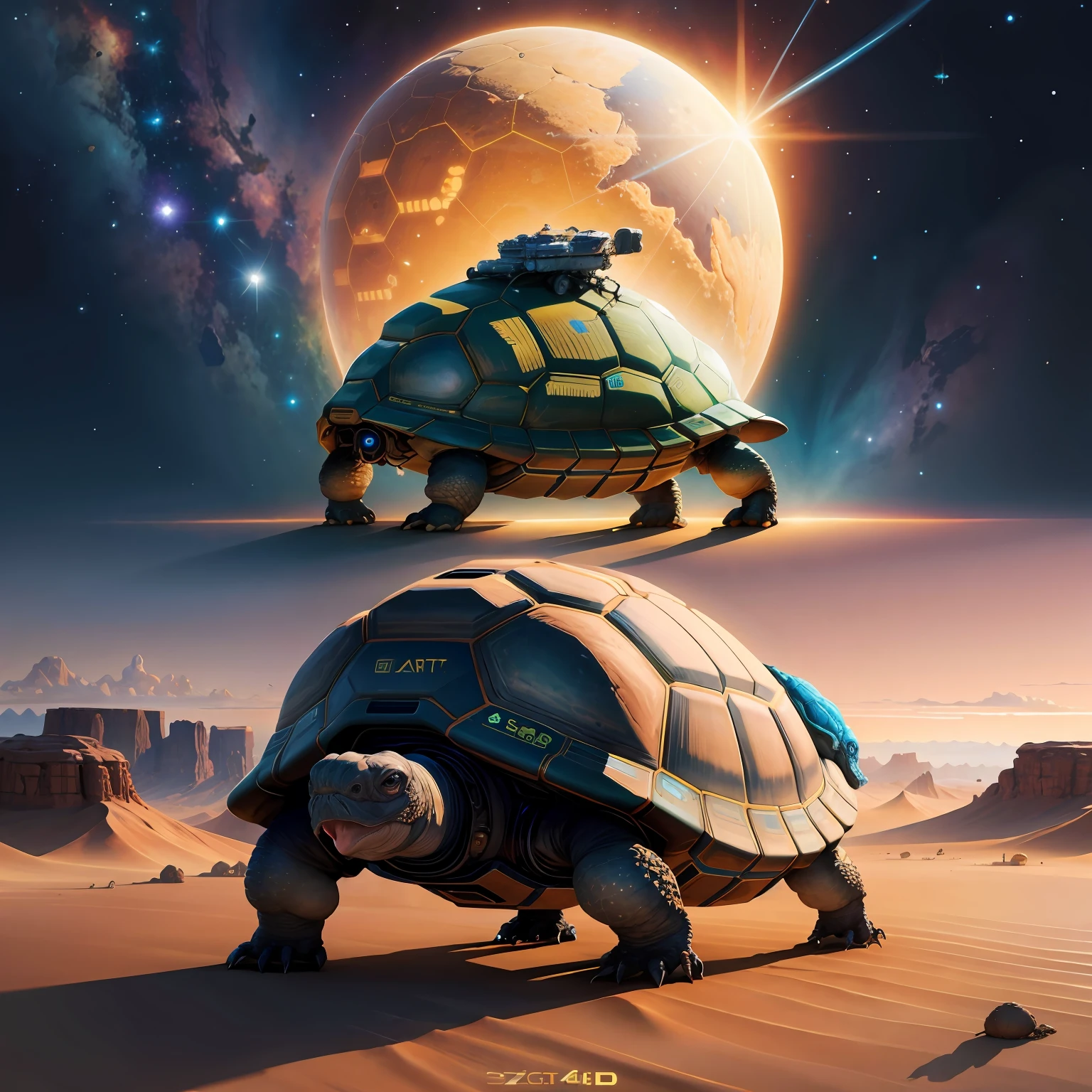 Giant space tortoise, concept art, 4k