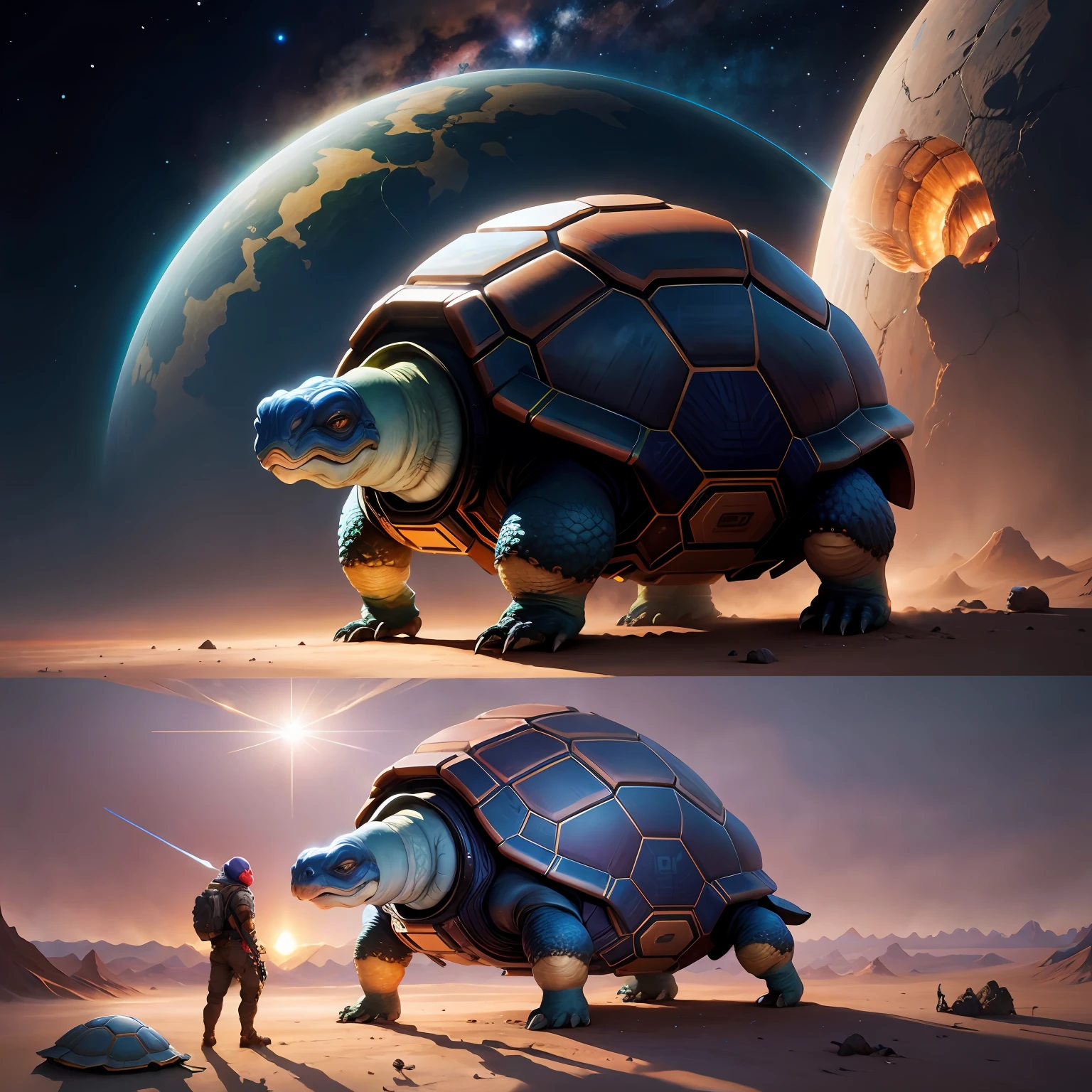 Giant space tortoise, concept art, 4k