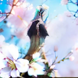 Cherry blossom forest,Blue sky