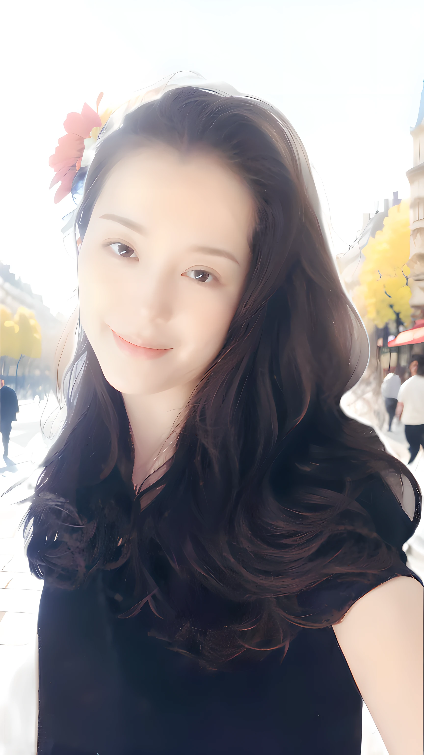 The streets of Paris are warm in ancient style,Flowers sunny view。