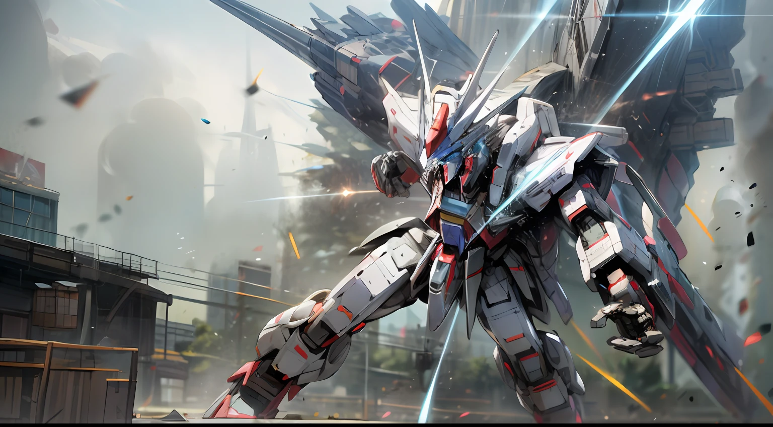 Super real,Boy mech,full bodyesbian,Full body mecha,Dragon head mech,Lifelike,combat state,battleground background,Laser cannon,Blue eyes,A detailed,in mecha style,Gundam Warrior,Japanese anime,battleground background,wallpaper hd,8K