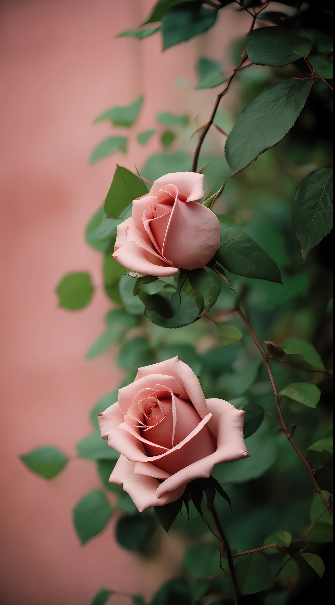 There is a pink rose growing in the bushes, shot with a canon 35mm lens, photo of a rose, taken with a pentax k1000, taken with a pentax1000, Two 5 mm ports, taken with kodak portra, rose twining, Pink rose, 35mm shot