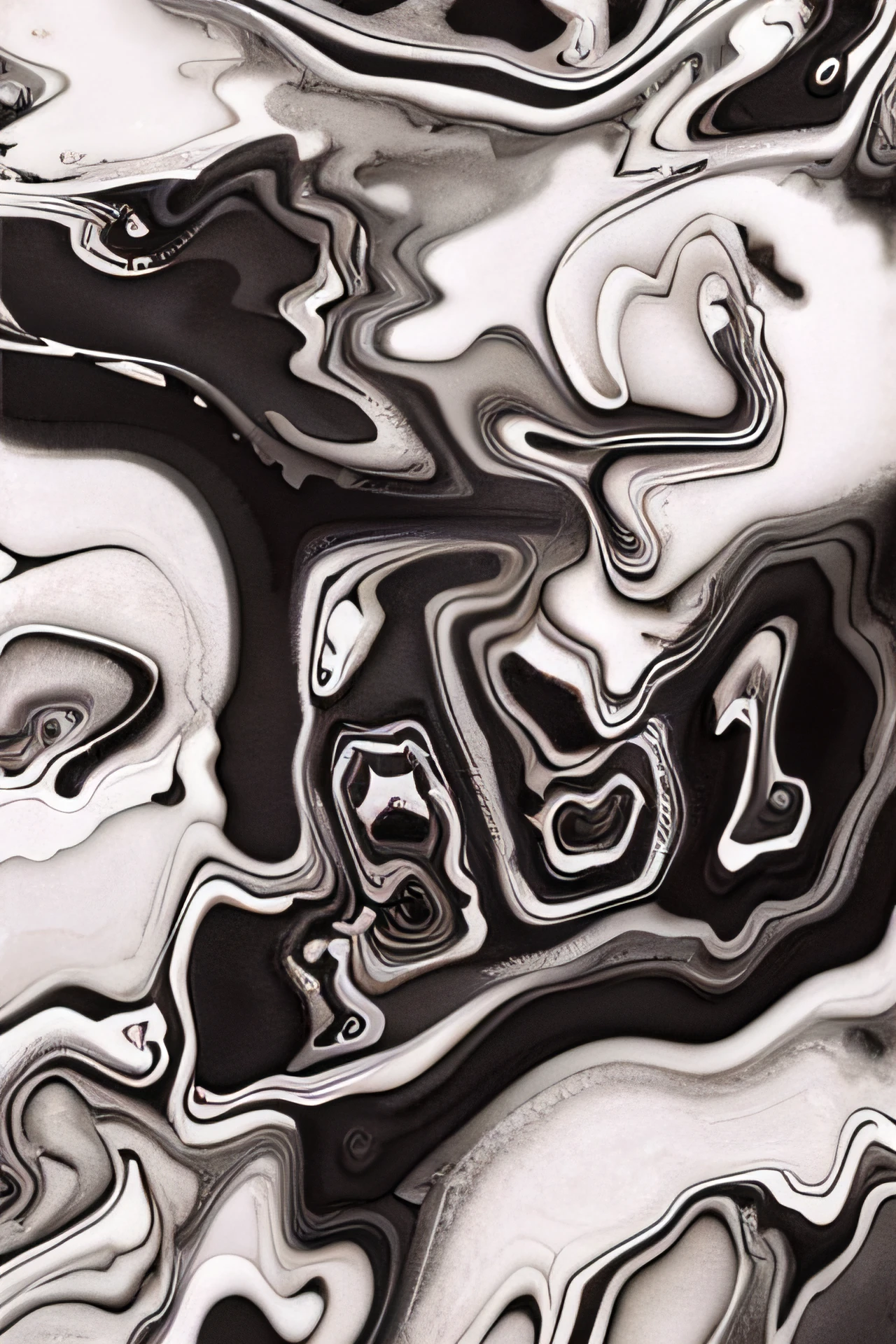 Alphad image of clock black and white photo, black fluid simulation, Photography by Charline von Heyl, liquid marble fluid painting, abstract liquid, vaporwave. Black and white, Marbling, marbling effect, 1 9 4 1, evil inky swirly ripples, 1 9 6 1, 1961