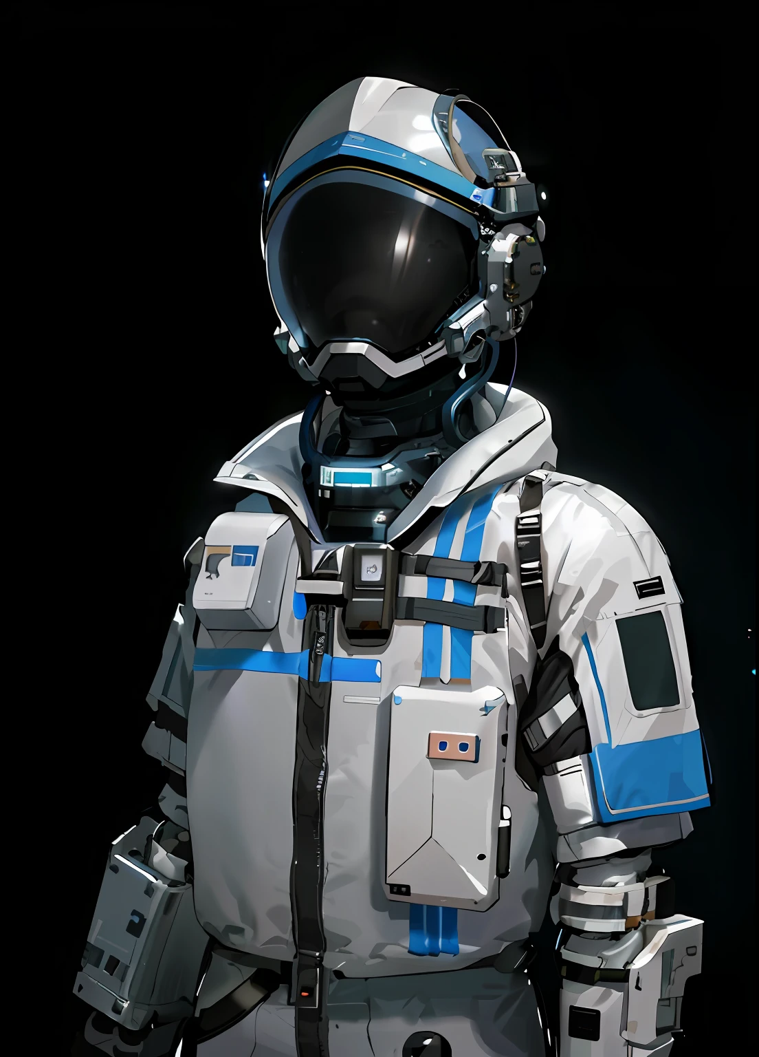 Astronauts in spacesuits with cameras and helmets, Sci-Fi series, Science fiction series, Fully suitable space, cybersuits, Spacesuit of the future, Modern space suit, Technical Kit, Space series science fiction, Futuristic clothing and helmets, High-tech flight suit, Dusty space suit, Space suit, Detailed spacesuit, Sci-Fi characters