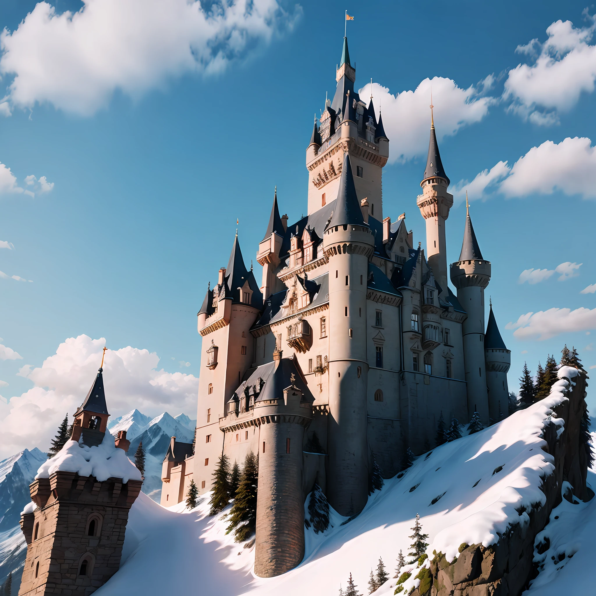 a castle on top of a mountain
