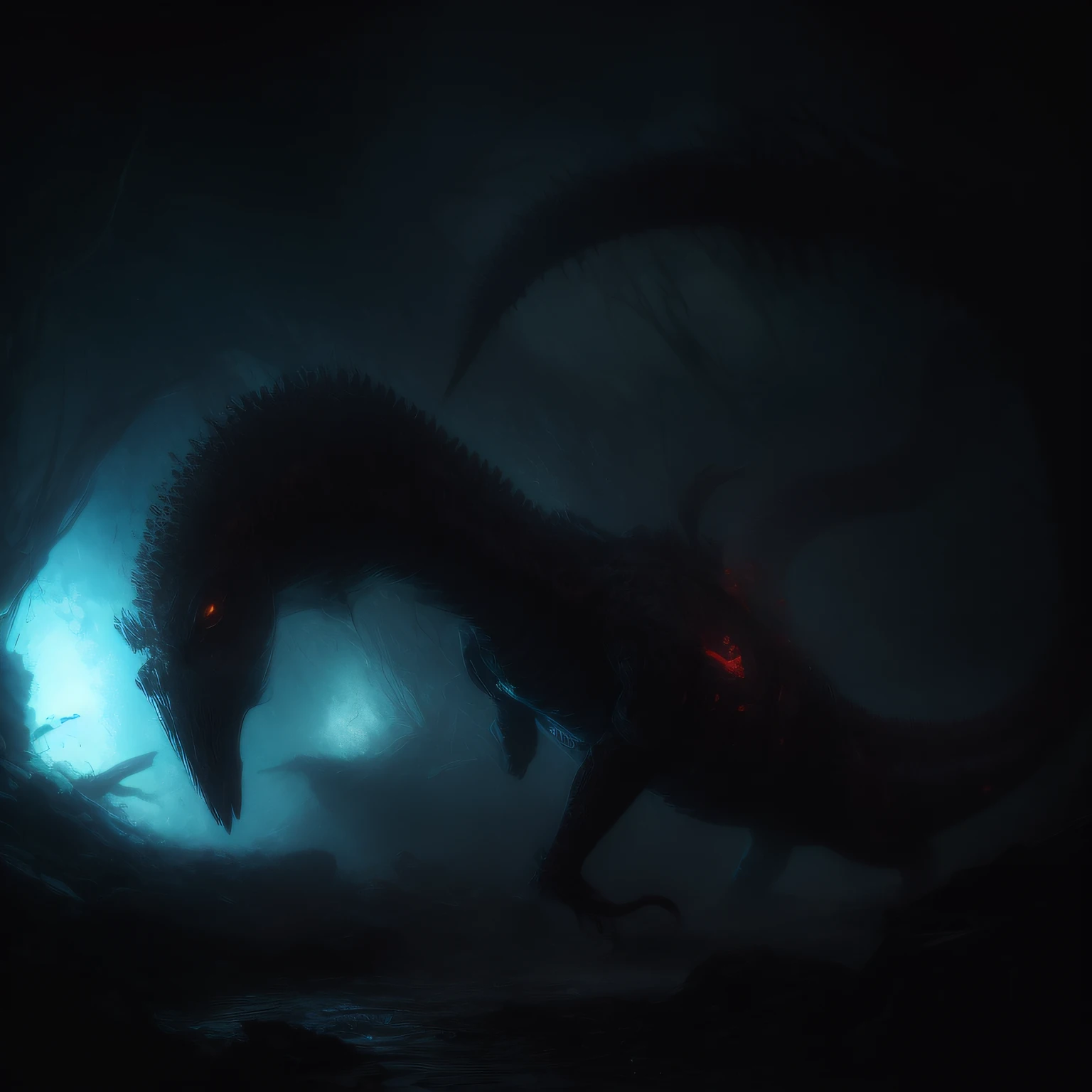 Chthonic creepy dinosaur