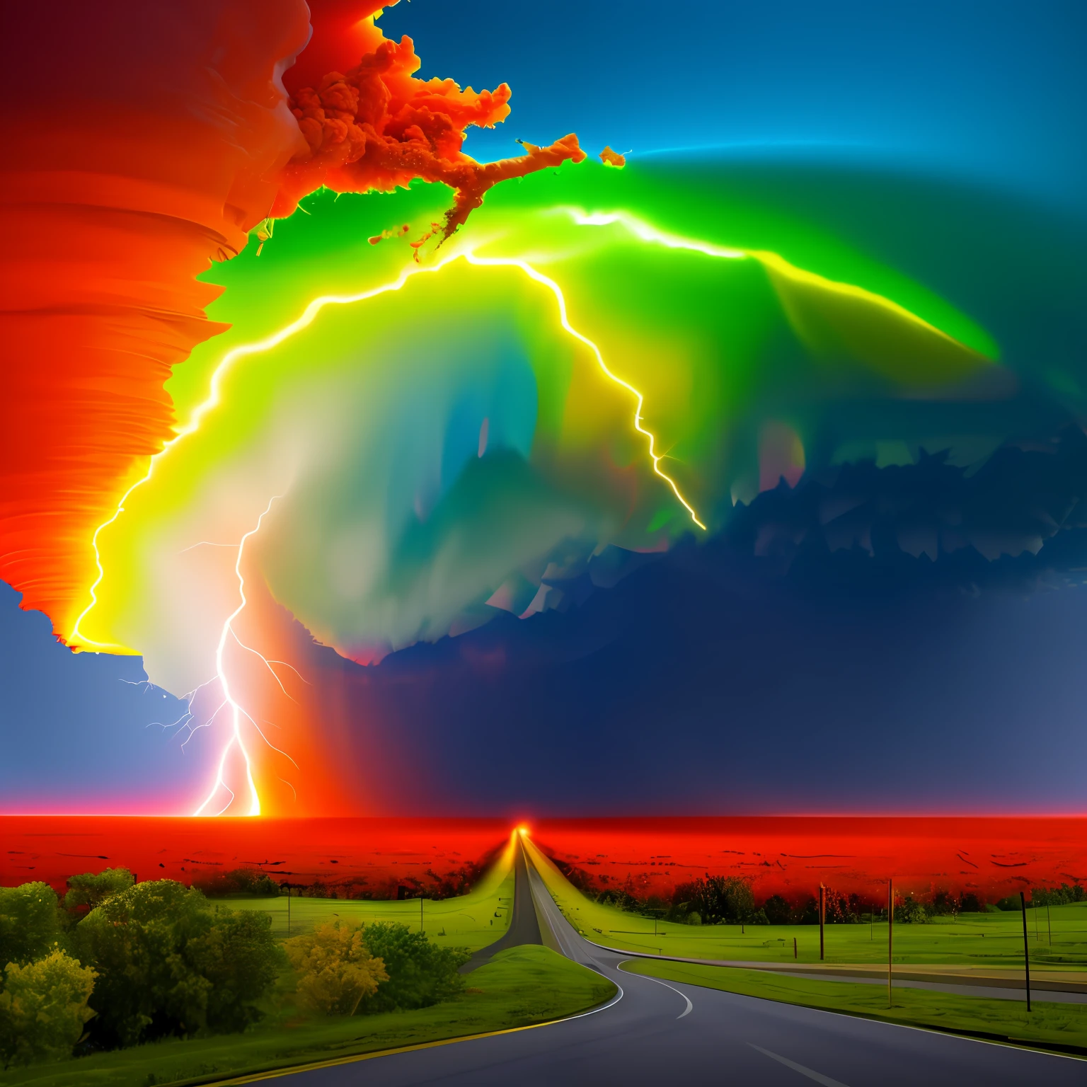 Tornado warning, chaos, concept art, 4k