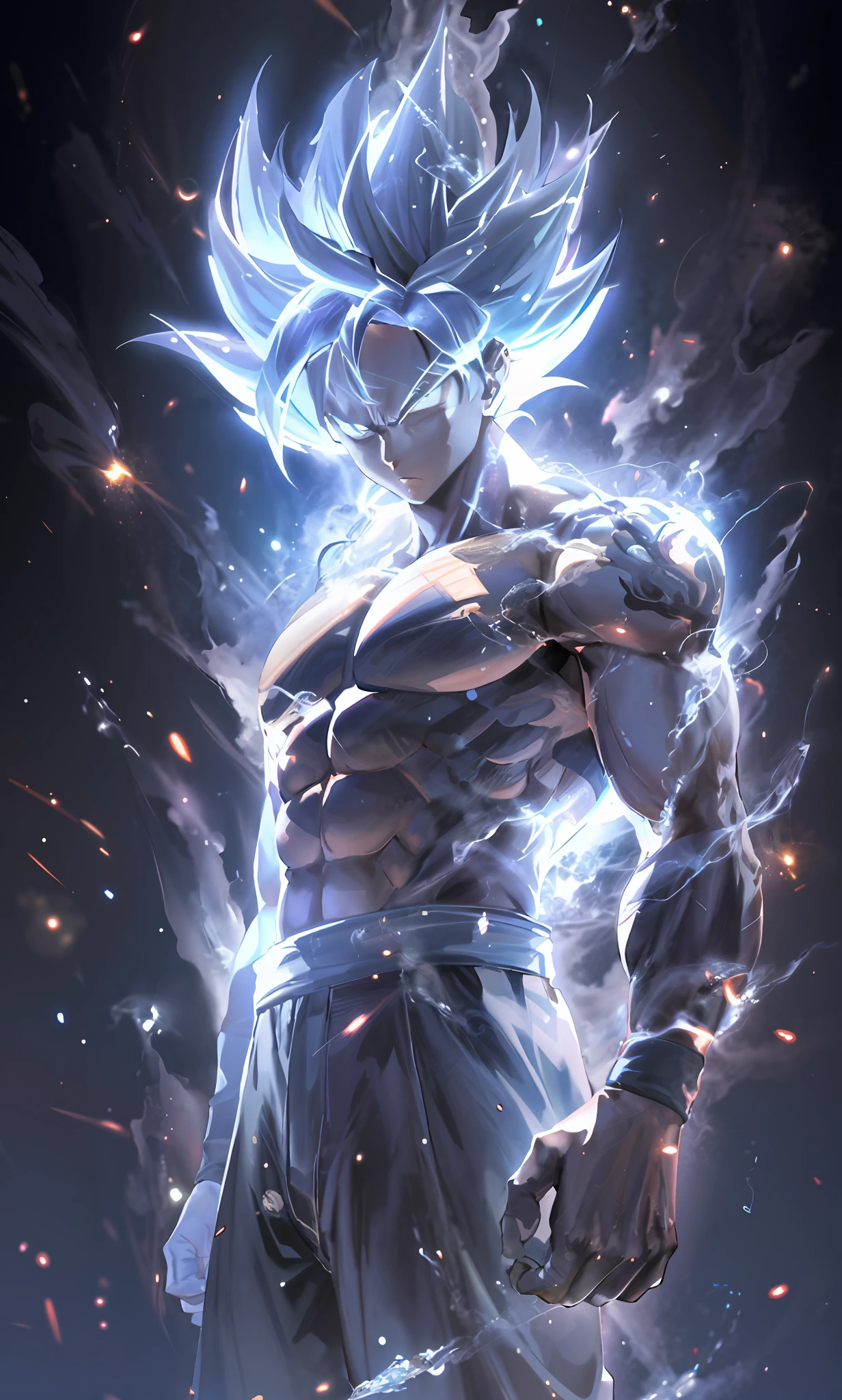 a close up of a person with a very large body and a very big body, ultra instinct, an epic anime of a energy man, 4 k manga wallpaper, super saiyan blue, anime wallaper, 4k anime wallpaper, anime wallpaper 4k, anime wallpaper 4 k, character dragonball, highly detailed portrait of goku, human goku, super saiyan goku