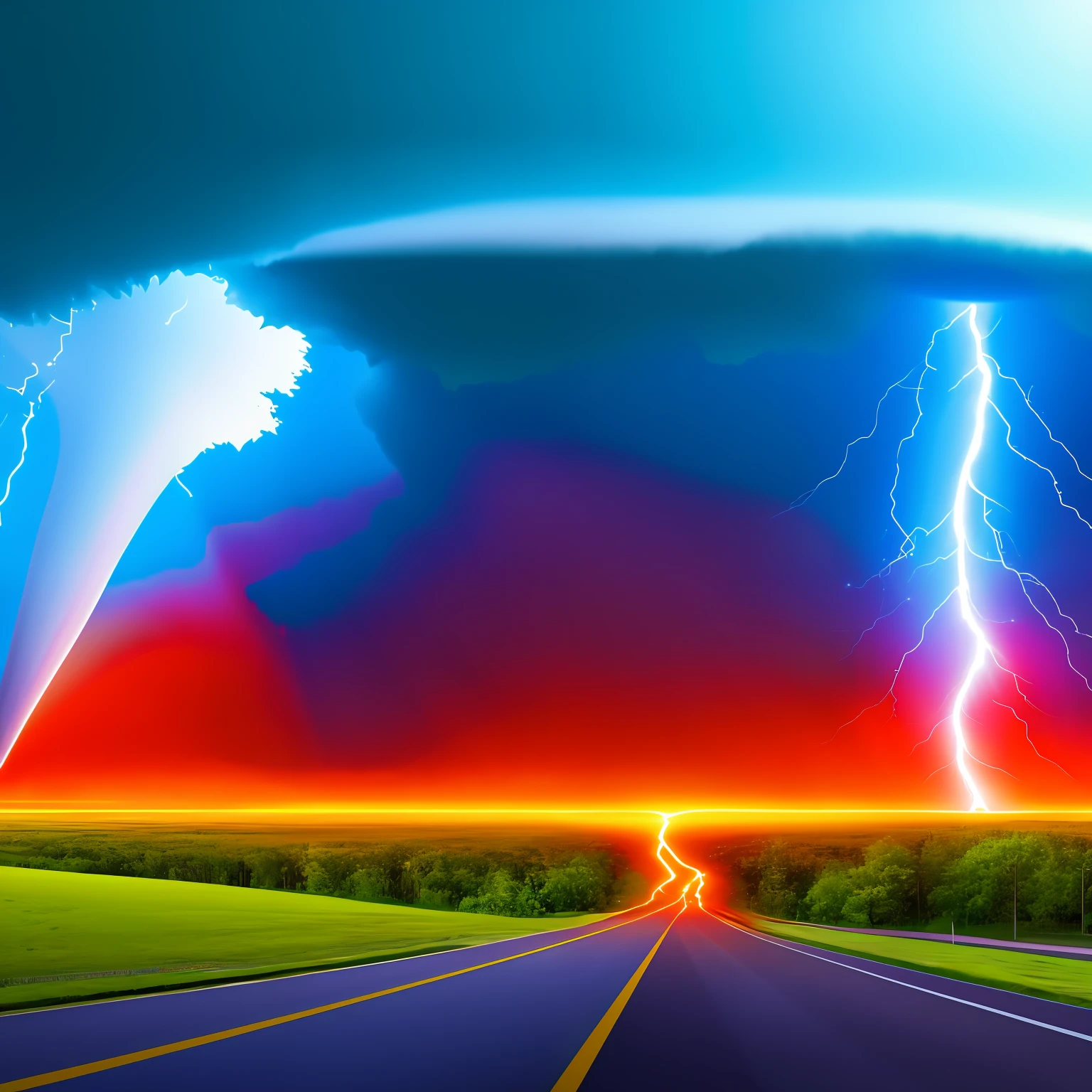 Tornado warning, chaos, concept art, 4k