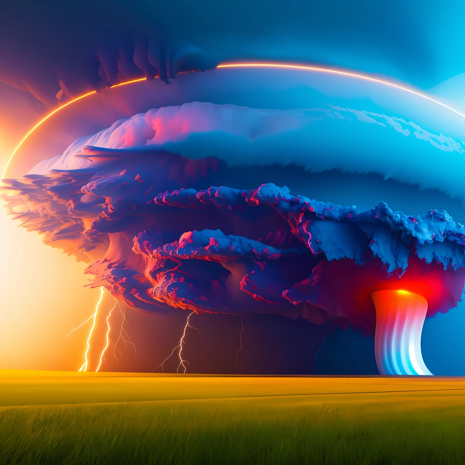Tornado warning, chaos, concept art, 4k