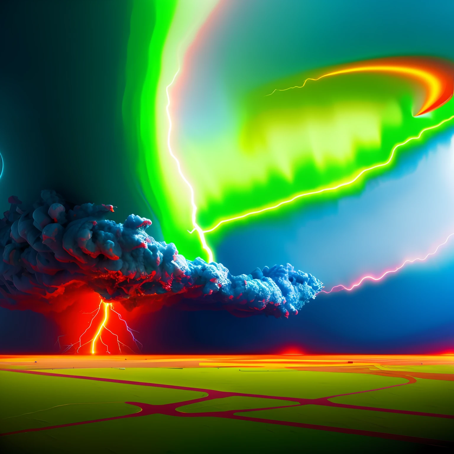 Tornado warning, chaos, concept art, 4k